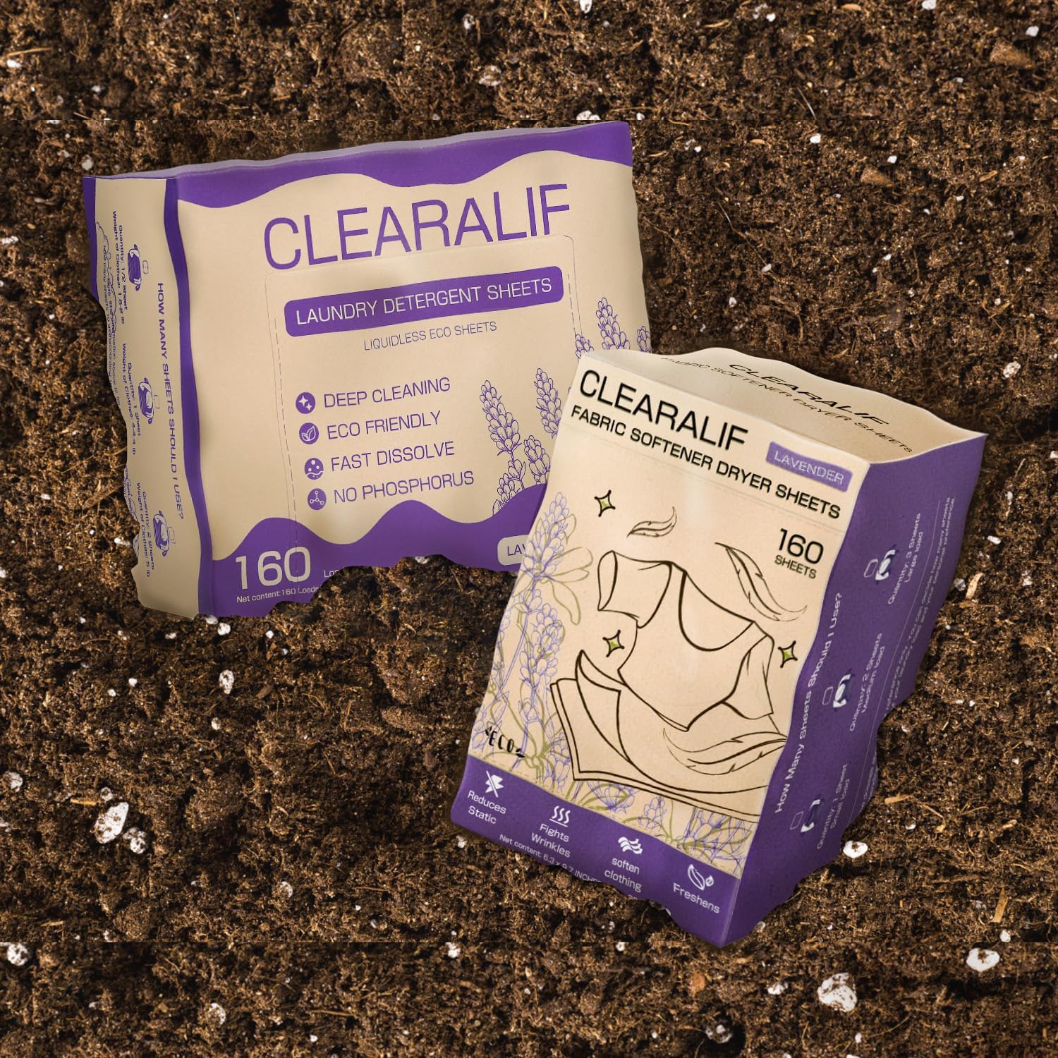 CLEARALIF All in One Laundry Detergent Sheets Kit, Lavender Scent, 160 Loads Laundry Sheets + 160