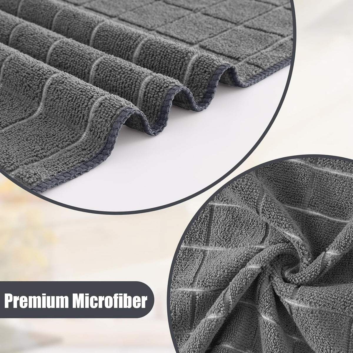 Homaxy Microfiber Kitchen Towels and Dishcloths Set, 16 Pack Soft and Absorbent Dish Hand Towels
