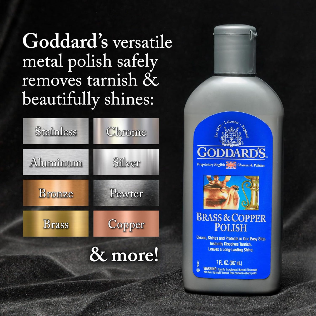 Goddard’s Copper & Brass Polish, Copper Cleaner & Brass Cleaner for Long-Lasting Shine, Metal