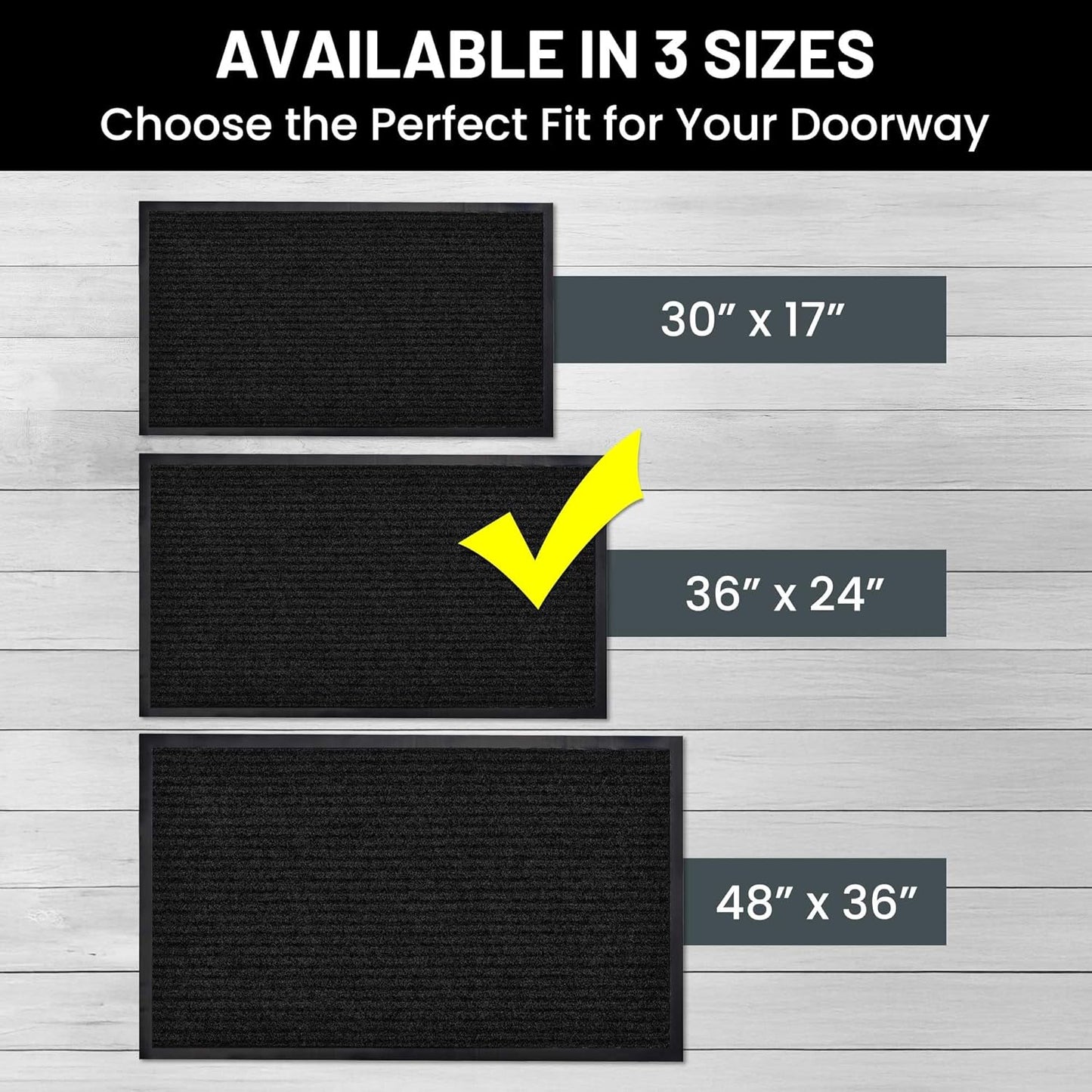 Sierra Concepts 2-Pack Front Door Mat - Large 36 x 24 Welcome Indoor Outdoor Entryway Mats for Shoe