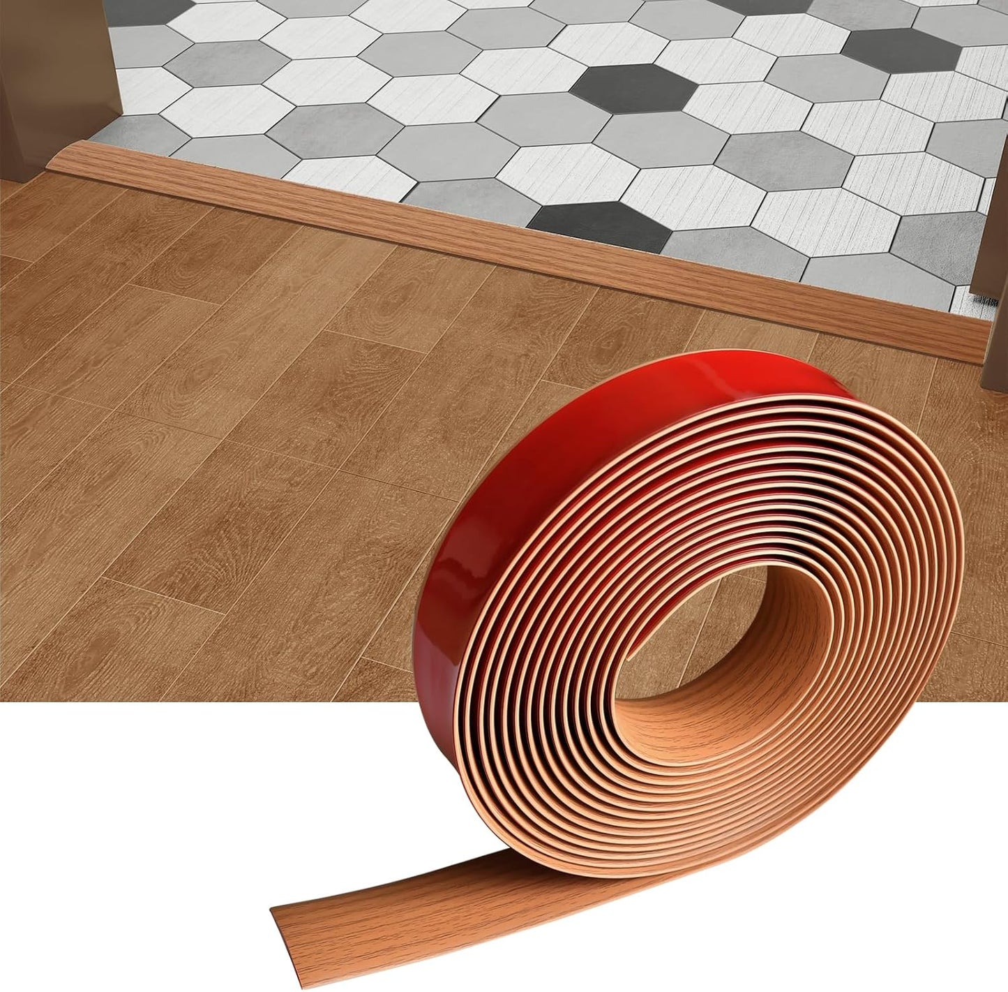 Floor/Door Flat Transition Strip & Self Adhesive Floor Vinyl Floor Edge Trim Laminate Floor Gap
