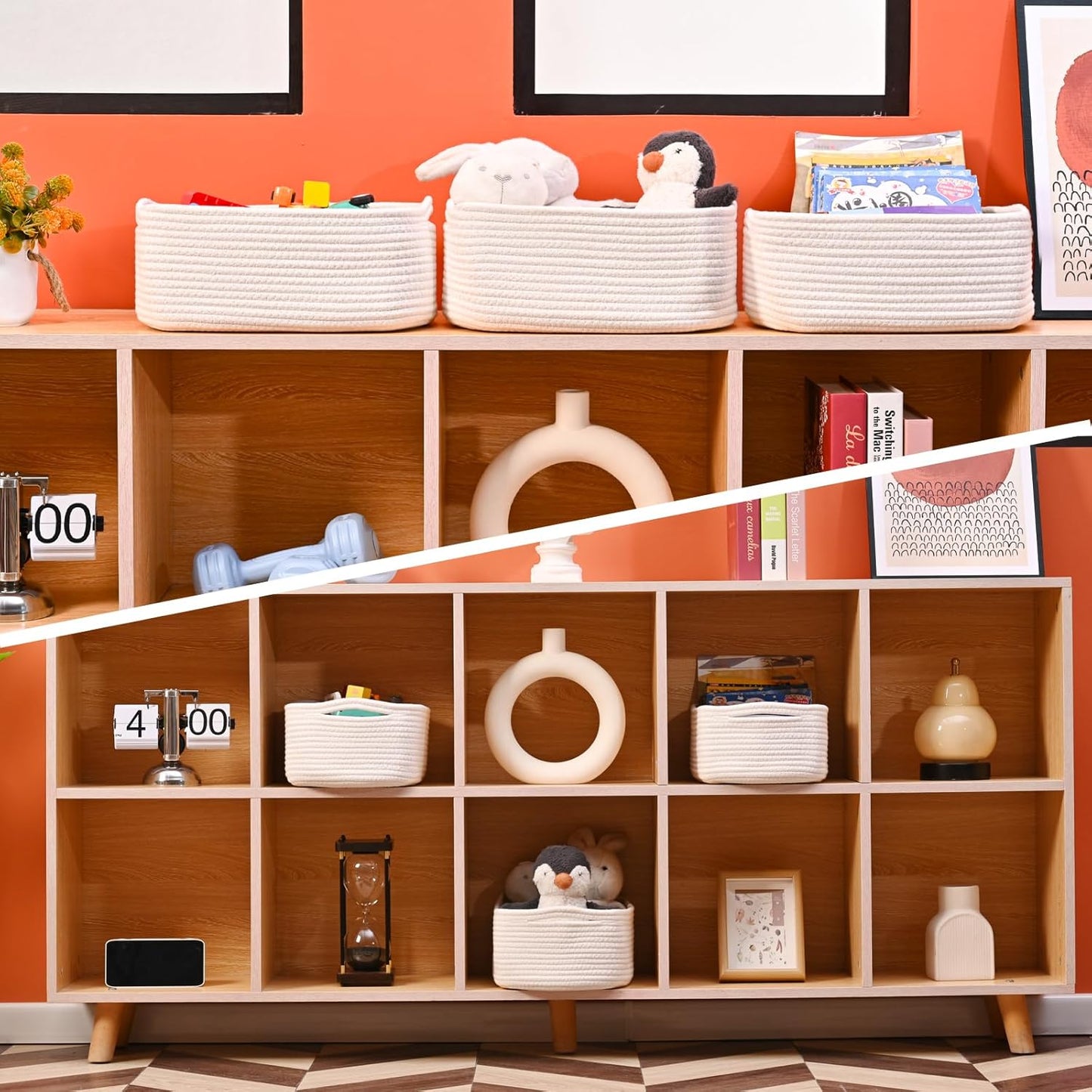 Small Storage Baskets for Organizing, Organizing Baskets for Shelves, Small Cute Basket for Gifts