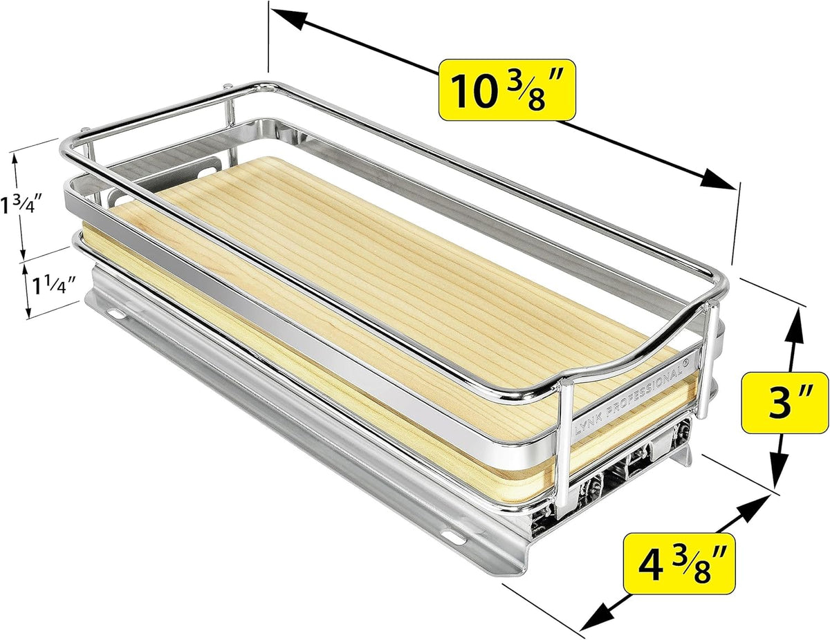 LYNK PROFESSIONAL® Élite™ Pull Out Spice Rack Organizer for Inside Kitchen Cabinets - 4-1/4 inch