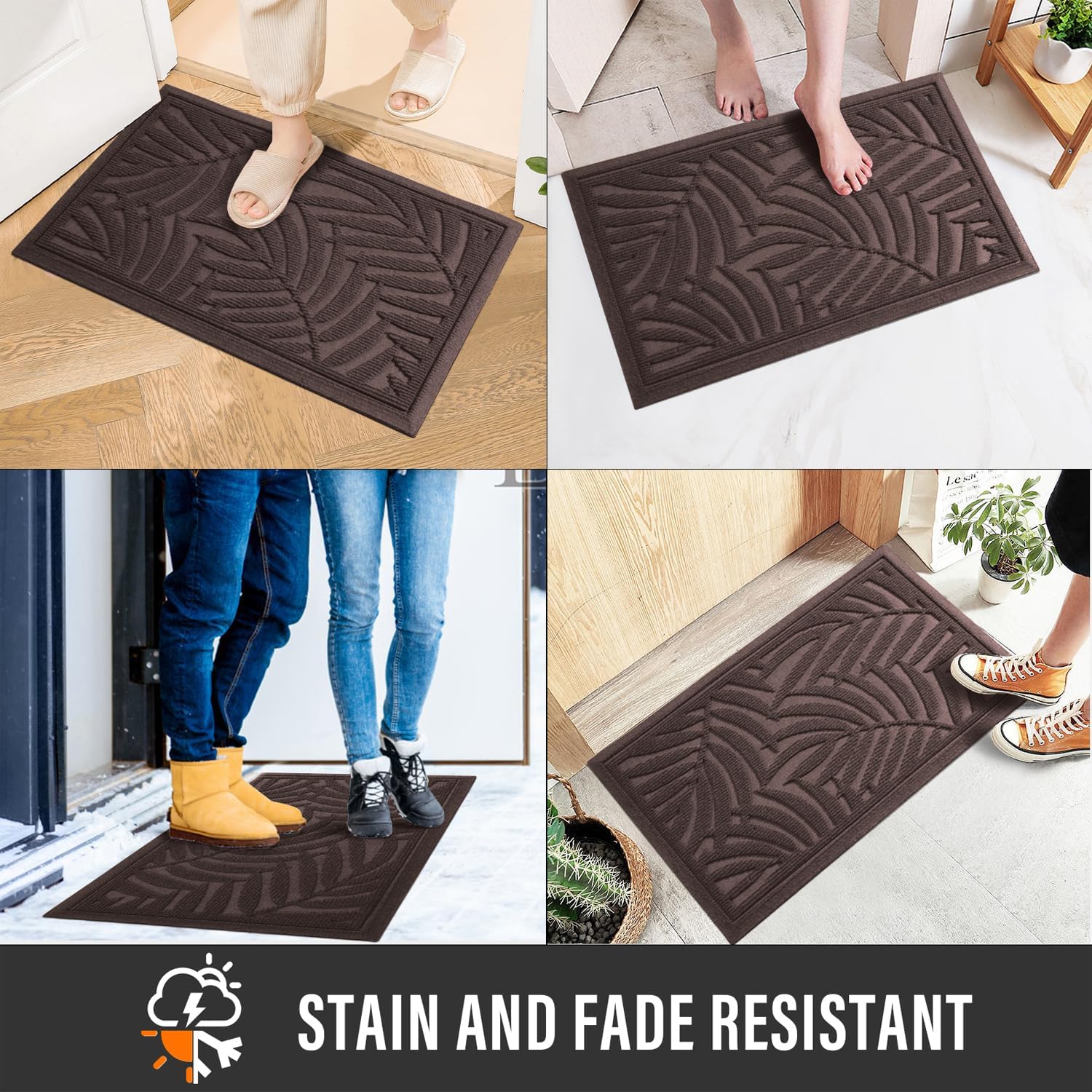 Front Door Mat, Absorbent Resist Dirt Welcome Door Mat Indoor Outdoor, Waterproof Doormat, Sturdy