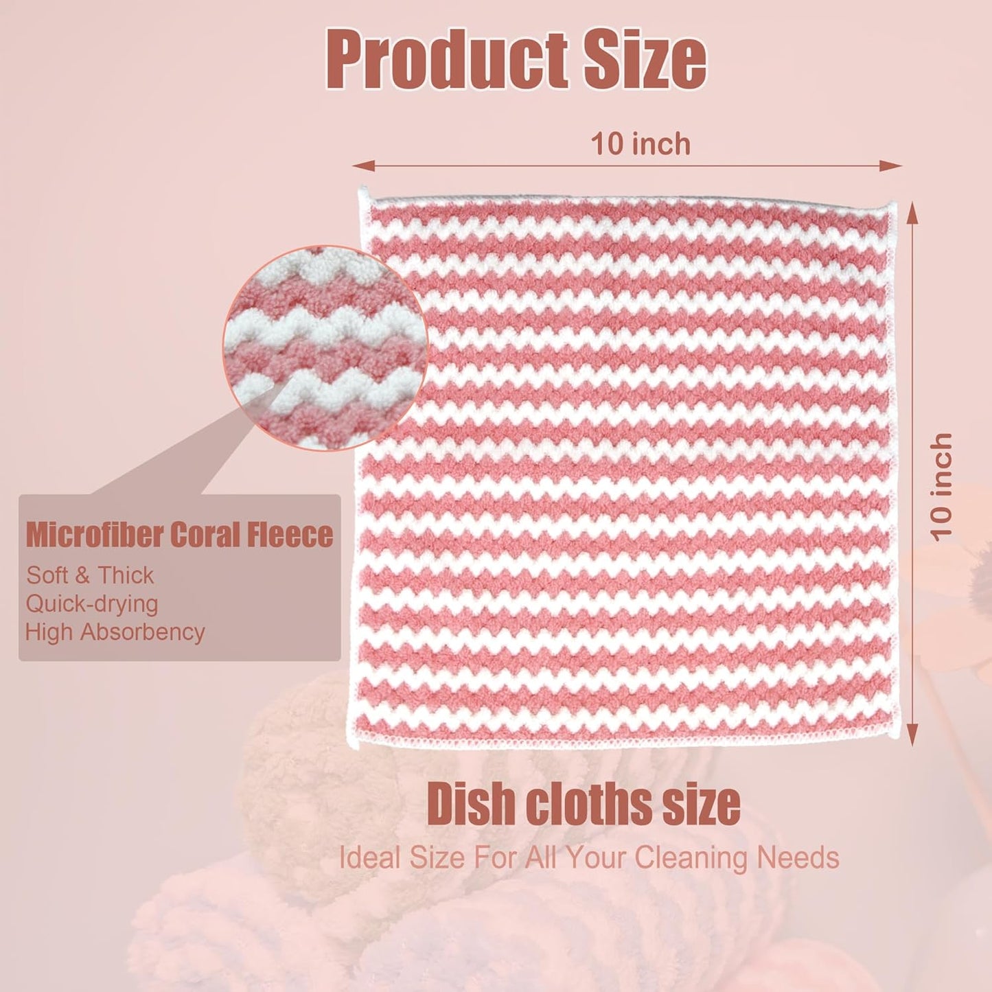 Microfiber Cleaning Cloth,Super Absorbent 12 Pack Dish Towels for Kitchen,Fast Drying Dish Cloth