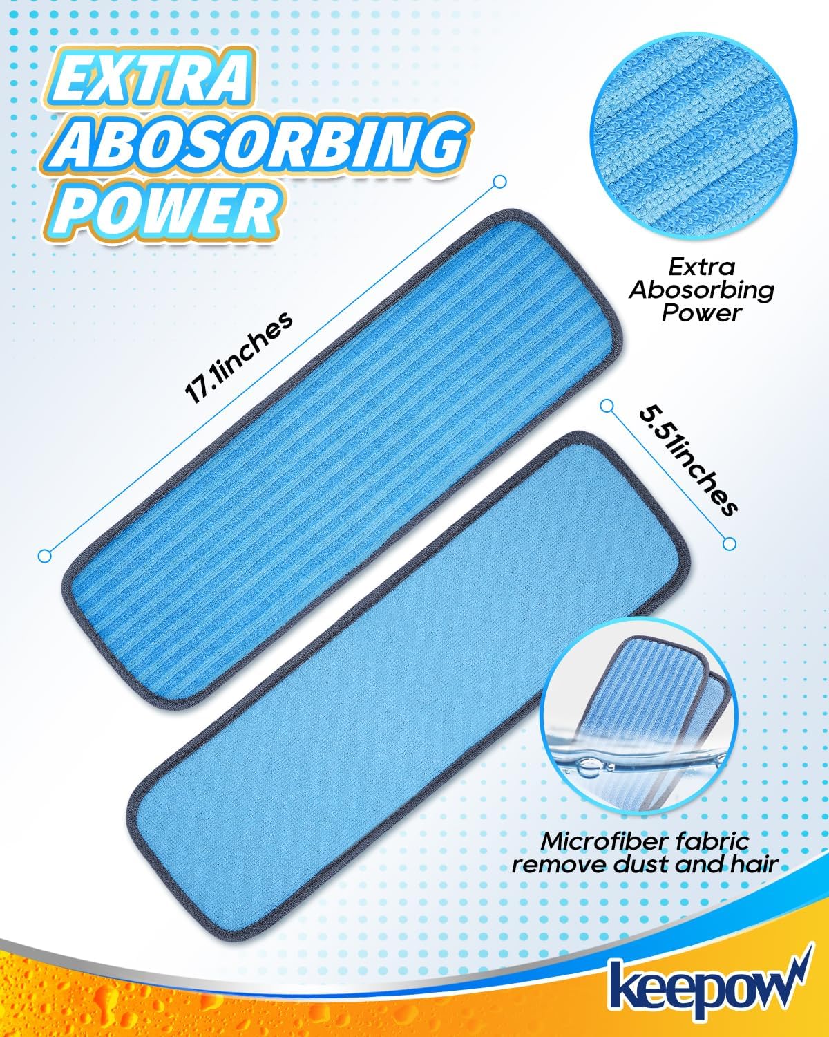 KEEPOW Steamer Microfiber Pad Compatible with Wagner 905e, 915e and 925e, Reusable Microfiber