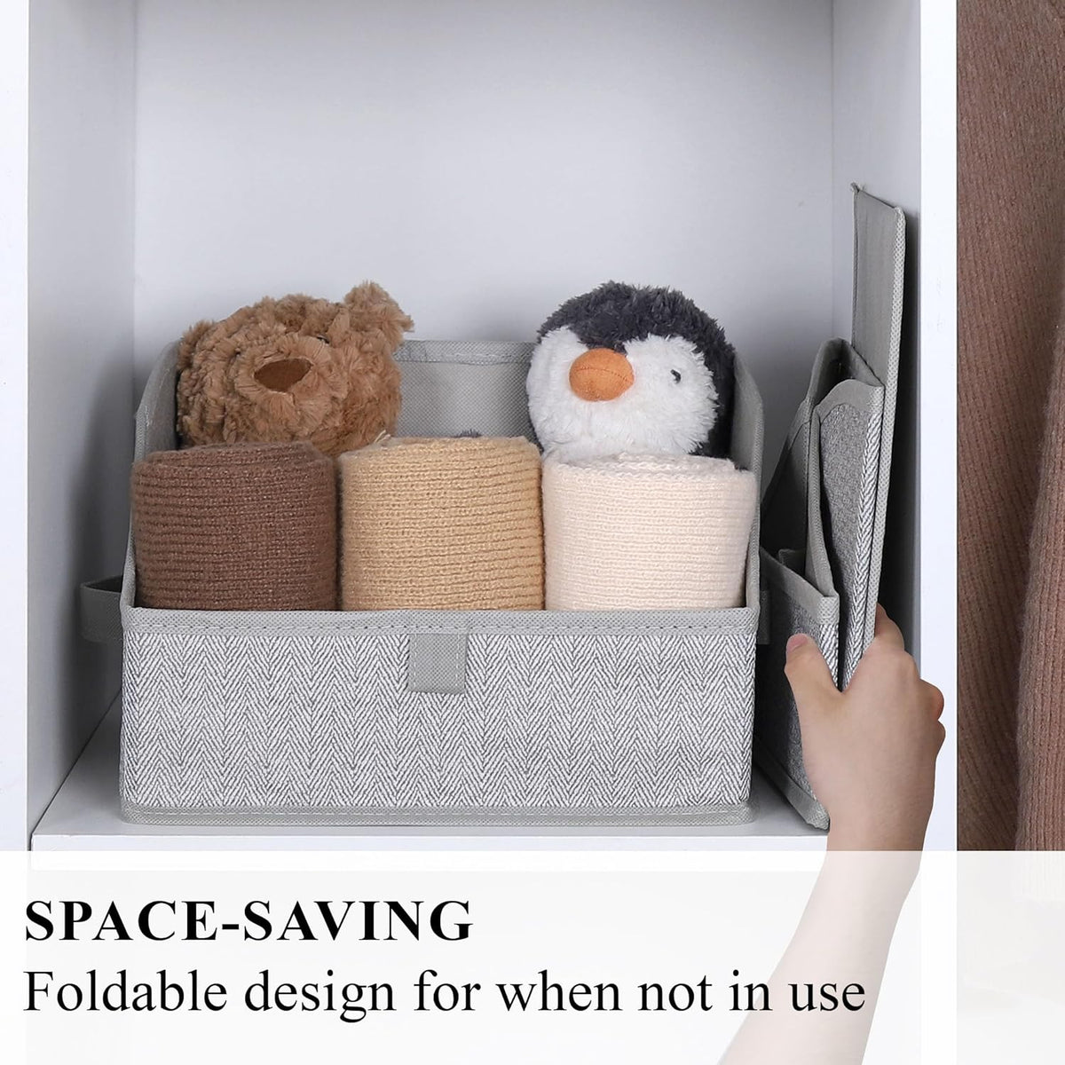 WUIKE 3 Pack Large Closet Storage Bins, Fabric Trapezoid Storage Baskets for Organizing Clothes