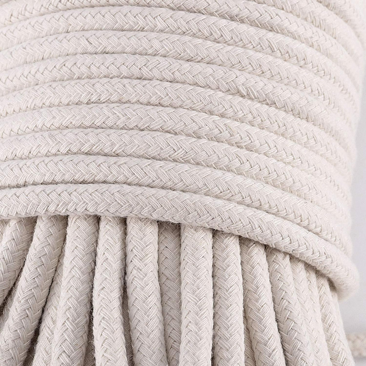 328 Feet 1/4 Inch White Natural Cotton Rope, Cotton Clothesline Rope, All-Purpose Craft Rope for
