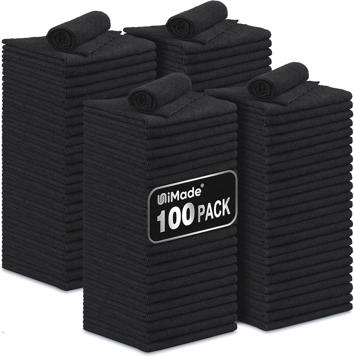 Microfiber Cleaning Cloth, 100 Pack Microfiber Towels for Cars Commercial Grade Work Rags Bulk