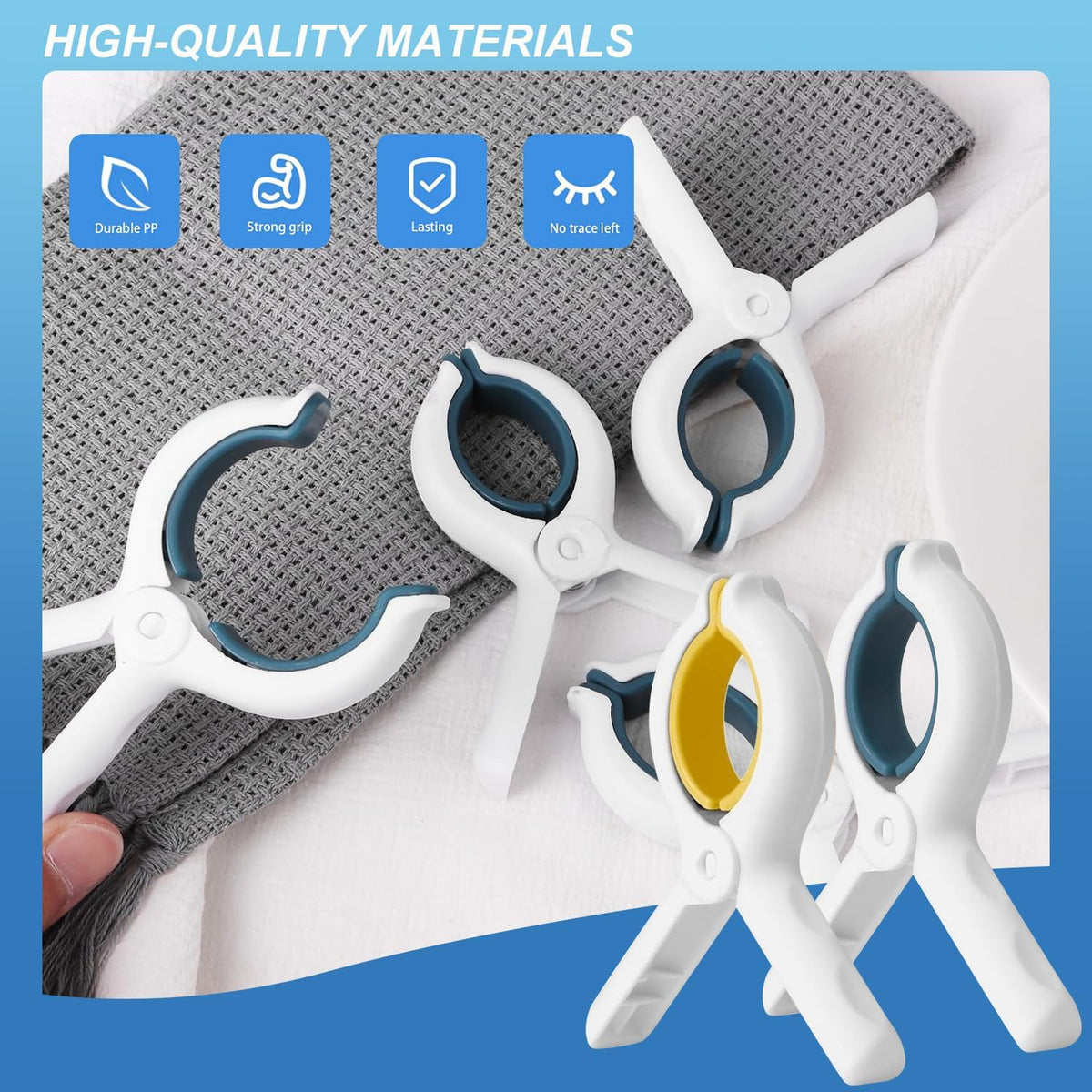 3.7 Inch Towel Clips for Beach Chairs 6 Pack,Beach Towel Clips Great Hold Durable,Durable