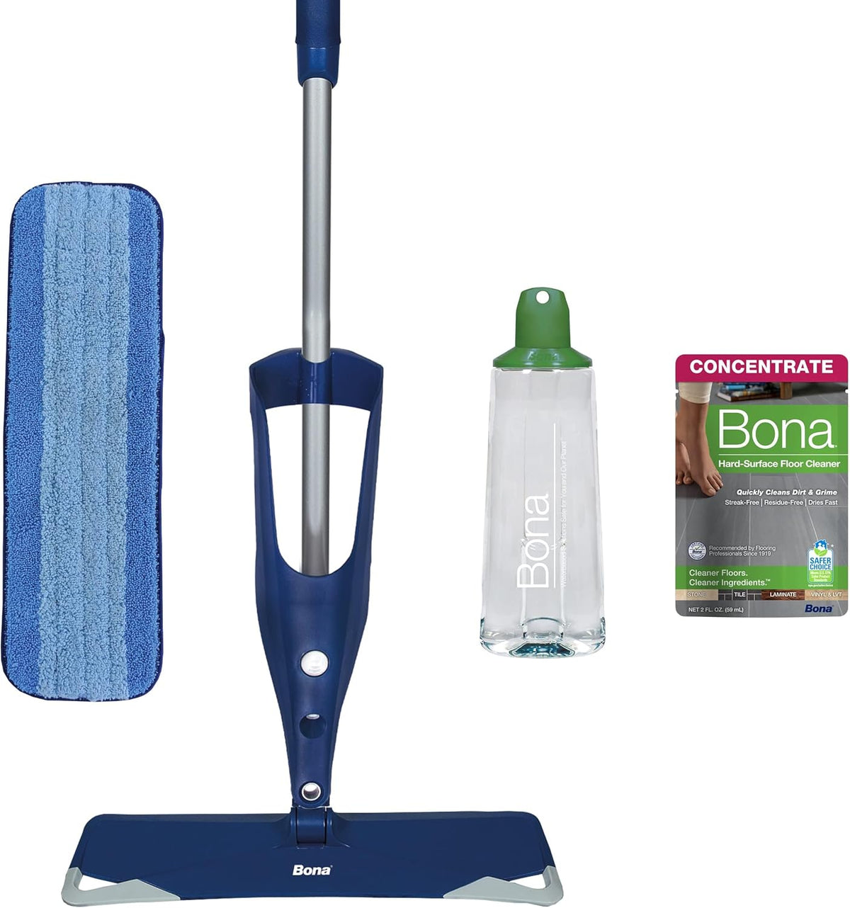 Bona Multi-Surface Floor Premium Spray Mop - Includes Multi-Surface Floor Cleaner Concentrate and