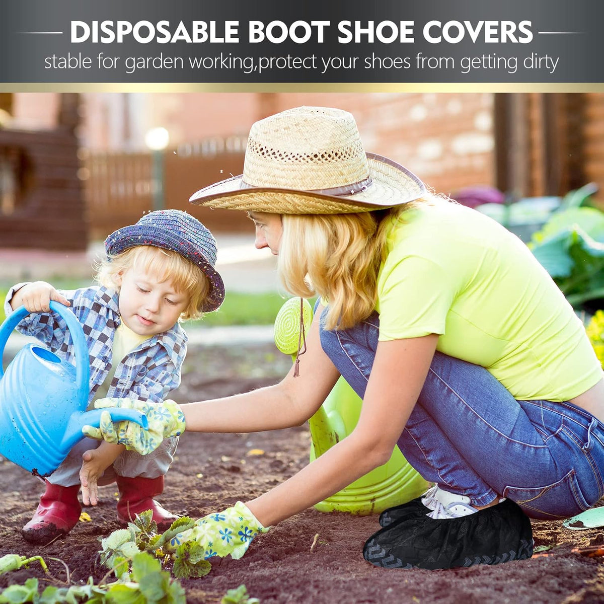 Zhanmai 300 Pack Disposable Shoe Covers Non Slip Disposable Large Foot Booties Shoe Covers for