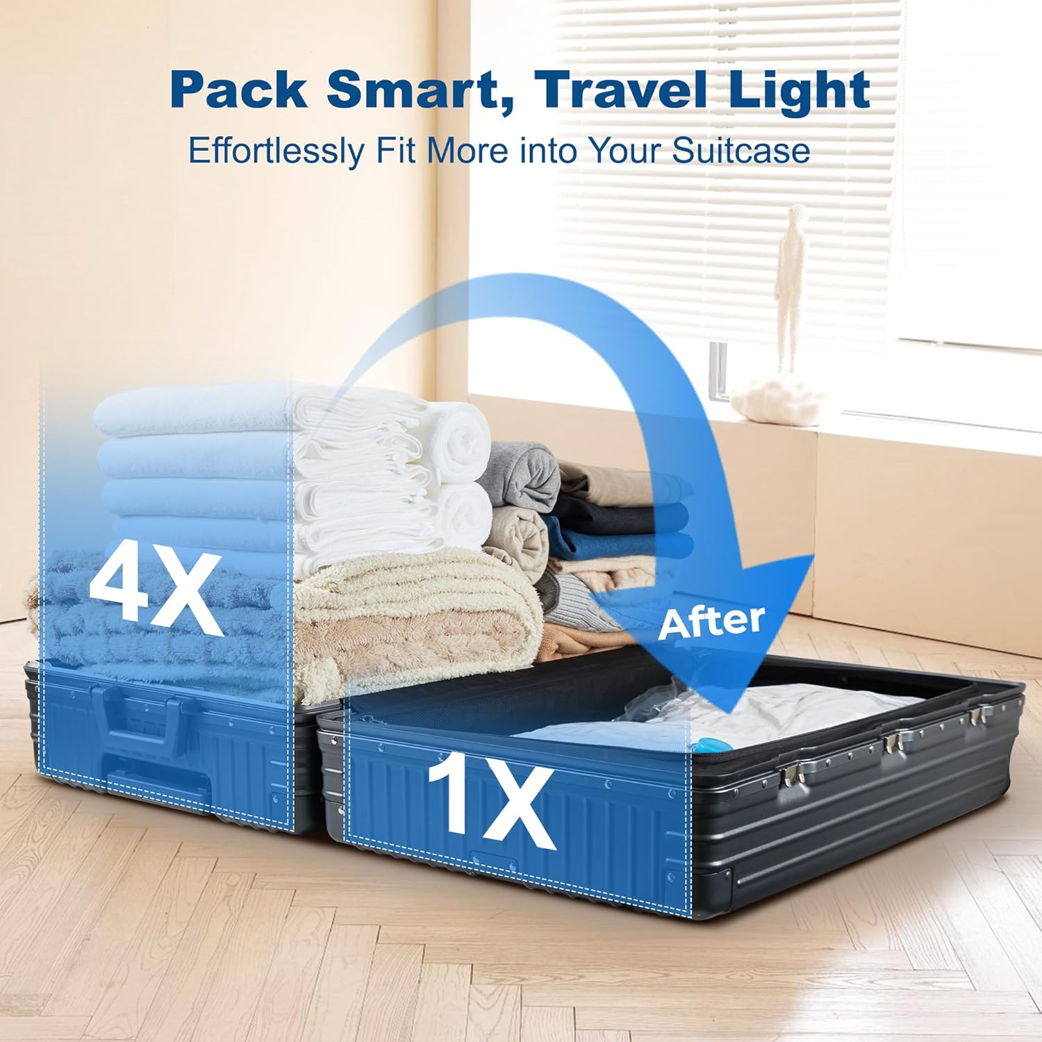 HOUSE DAY 18 Pack Vacuum Storage Bags with Electric Pump, Valve, Space Saver Vacuum Seal Bags for