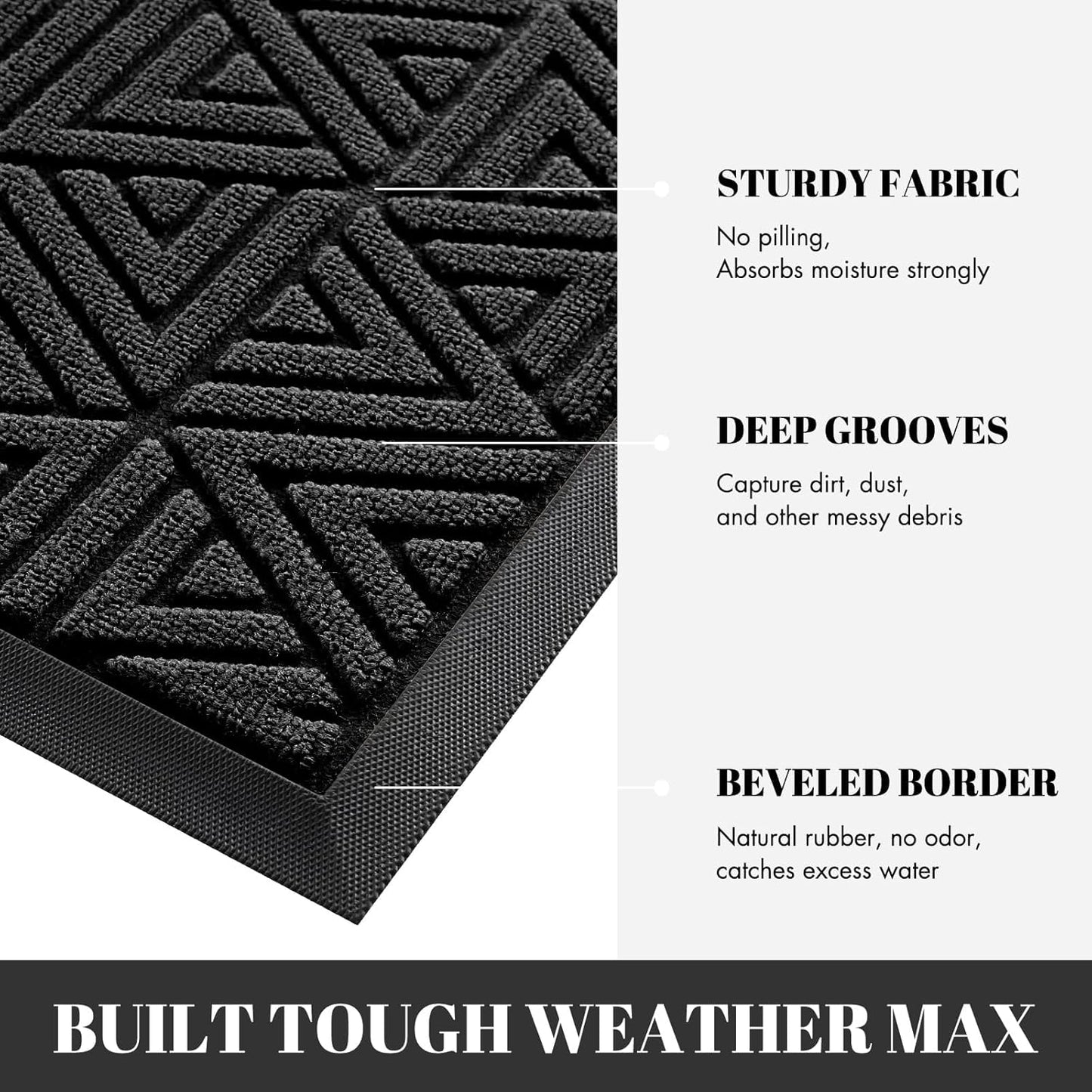 Yimobra Large Door Mat 47x24, All-Weather Waterproof Non-Slip Welcome Matt Outdoor, Heavy Duty Non