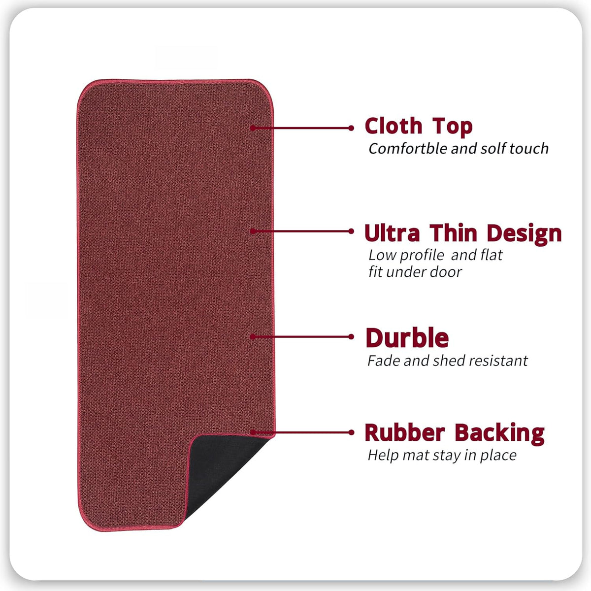Bath Mat,Ultra Thin Bathroom Runner Rugs,Large Bath Mats for Bathroom,Quick Dry,Non-Slip,Machine