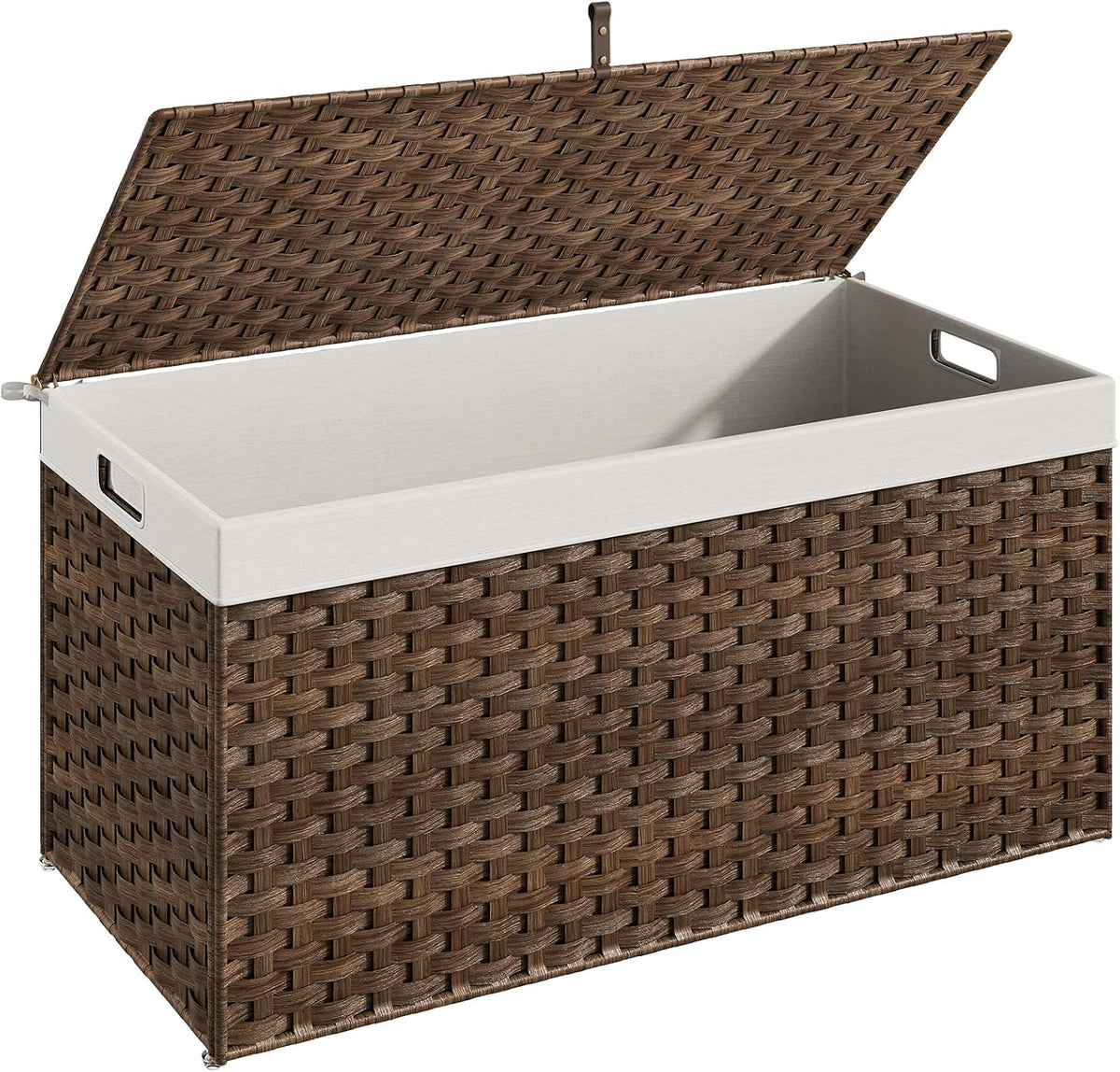 HOOBRO Storage Basket with Lid, 52.8 Gallon (200L) Wicker Basket, Handwoven Blanket Storage Basket
