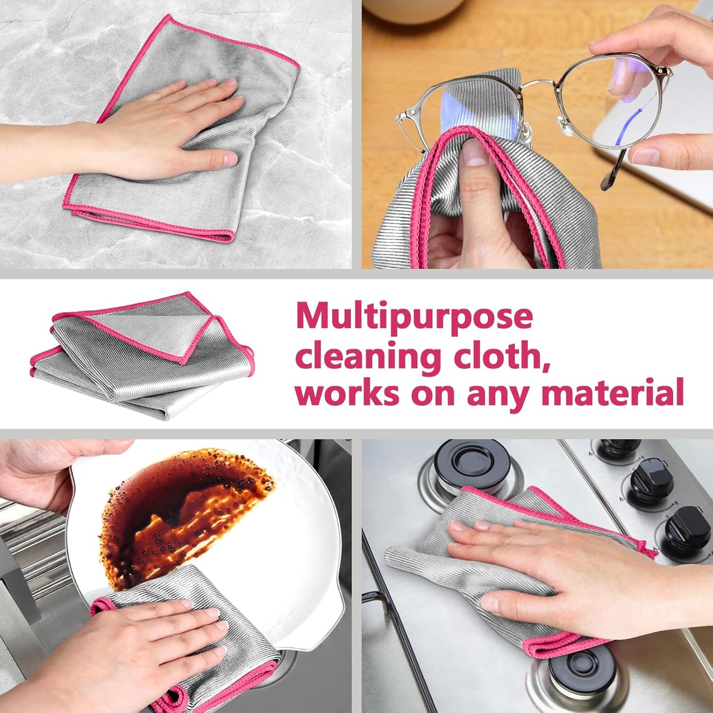Glass Polishing Cloth Streak Free Miracle Microfiber Cleaning Cloth Lint Free Cleaning Rags for