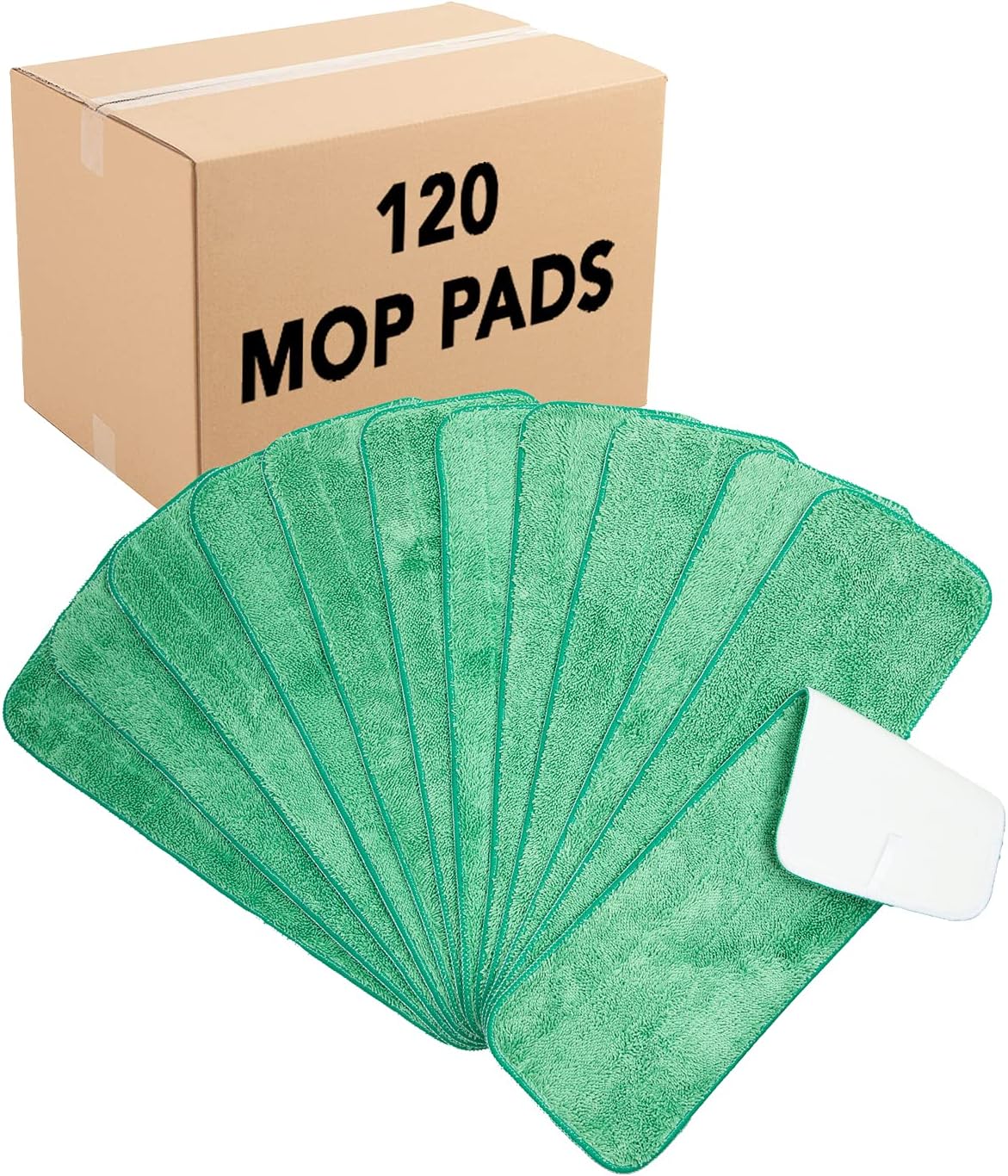 Arkwright Spray Mop Replacement Pads - (Case of 120) Bulk Microfiber Flat Dry and Wet Refill Mop