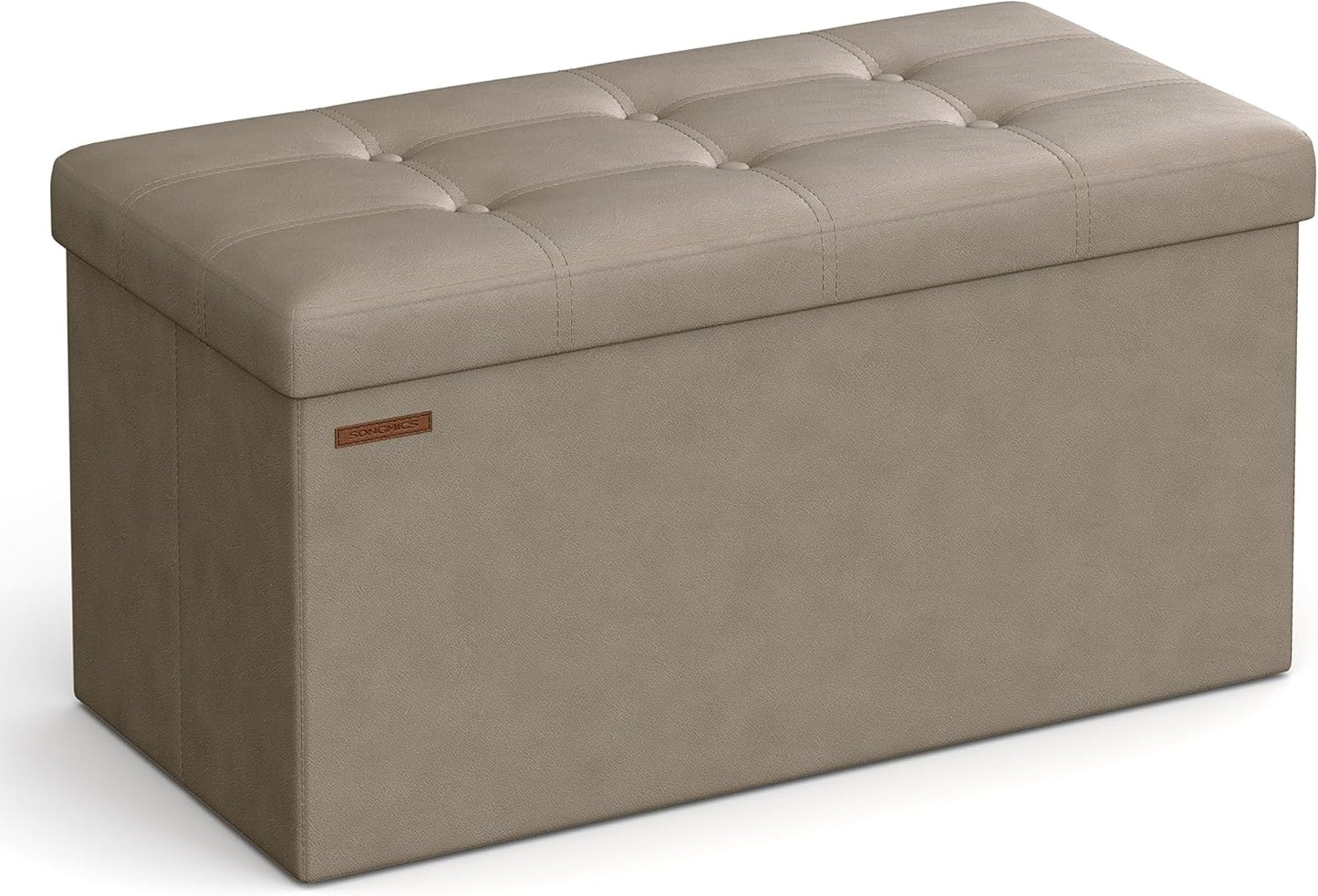 SONGMICS Mazie Collection - 30 Inches Folding Storage Ottoman Bench, Ottoman with Storage, Foot