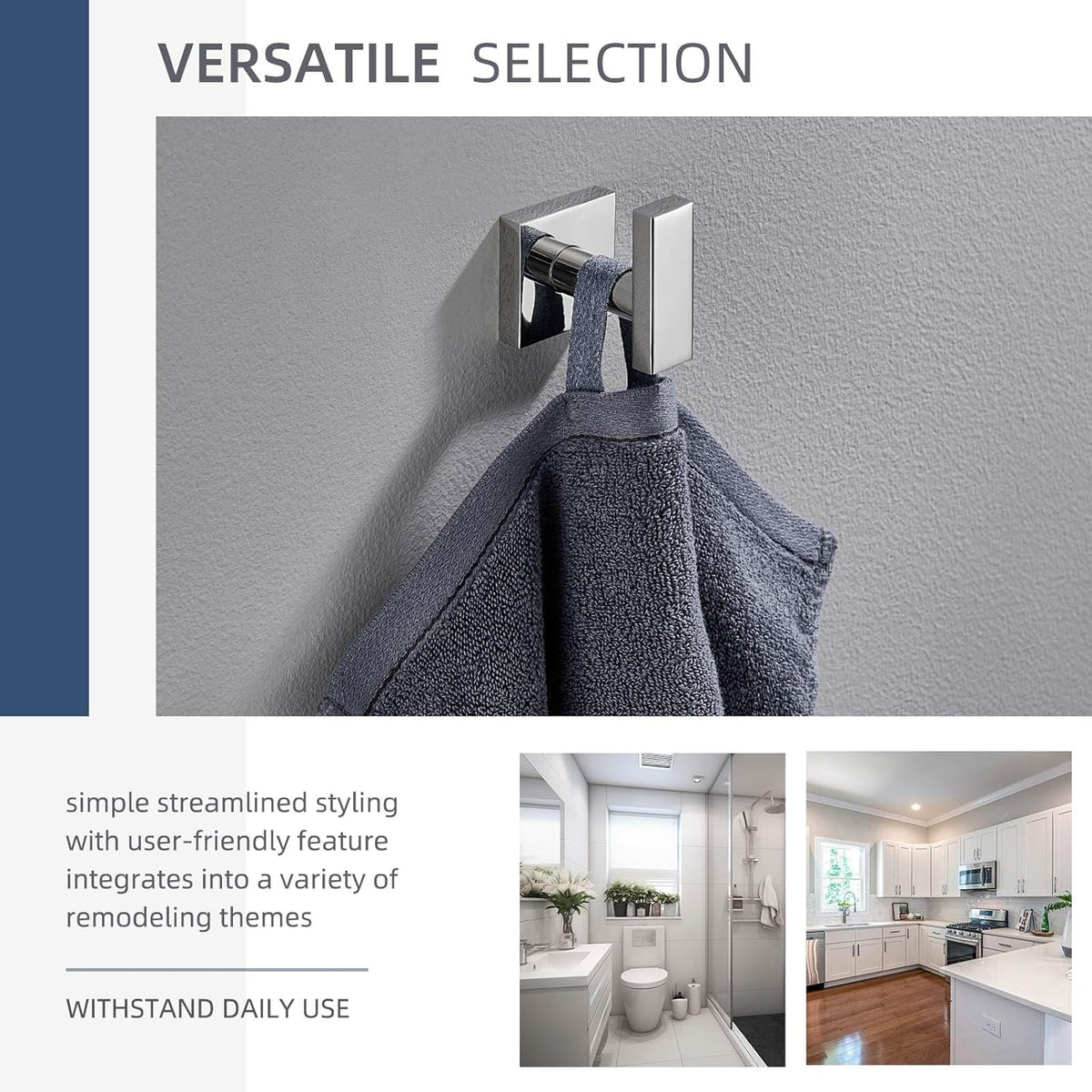 Angle Simple Towel Hook for Bathroom, SUS 304 Stainless Steel Robe Coat Hook, Hand Towel Holder