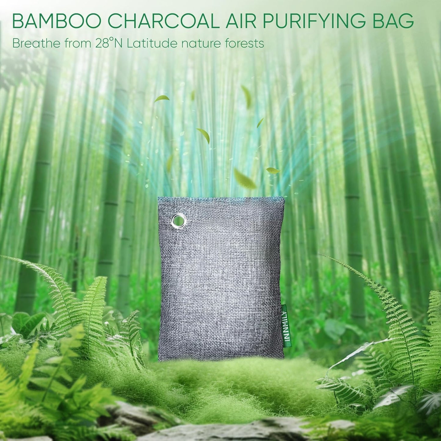 Activated Charcoal Odor Absorber,Large 12 Pack w Hooks Nature Odor Eliminator for Strong Odor