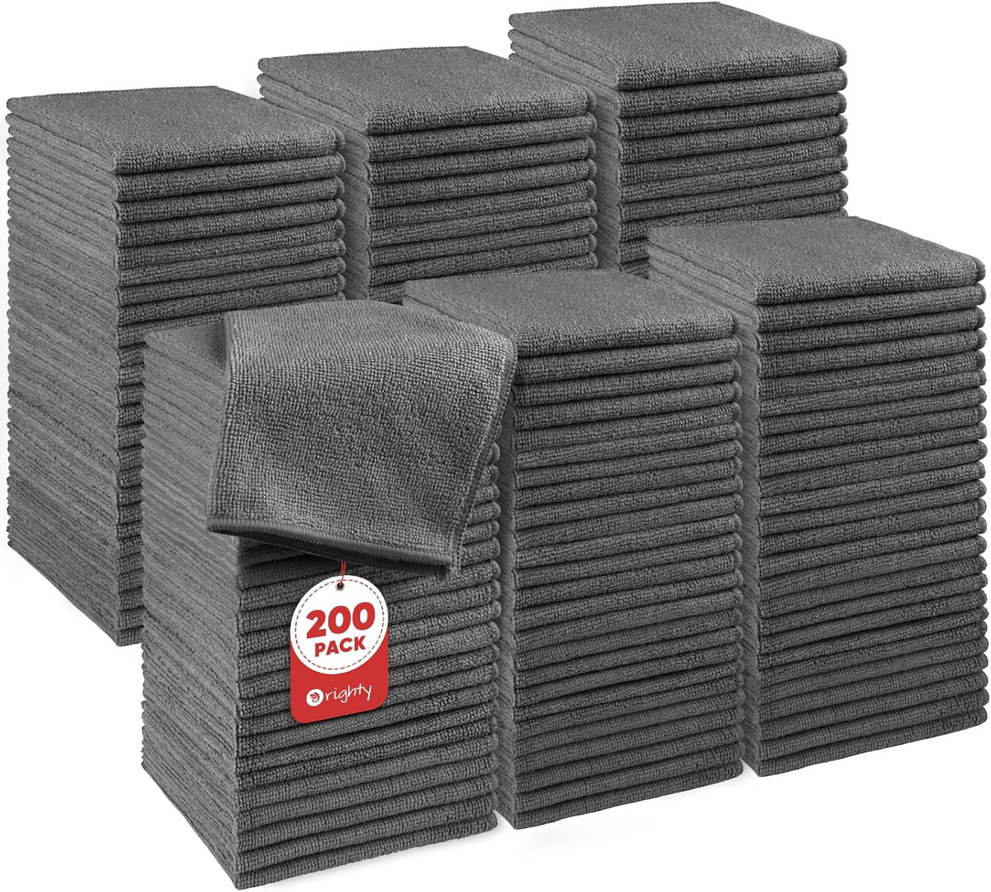 Orighty Wash Cloths Bulk Towels Set 200 Pack, Highly Absorbent and Soft Feel Microfiber Face