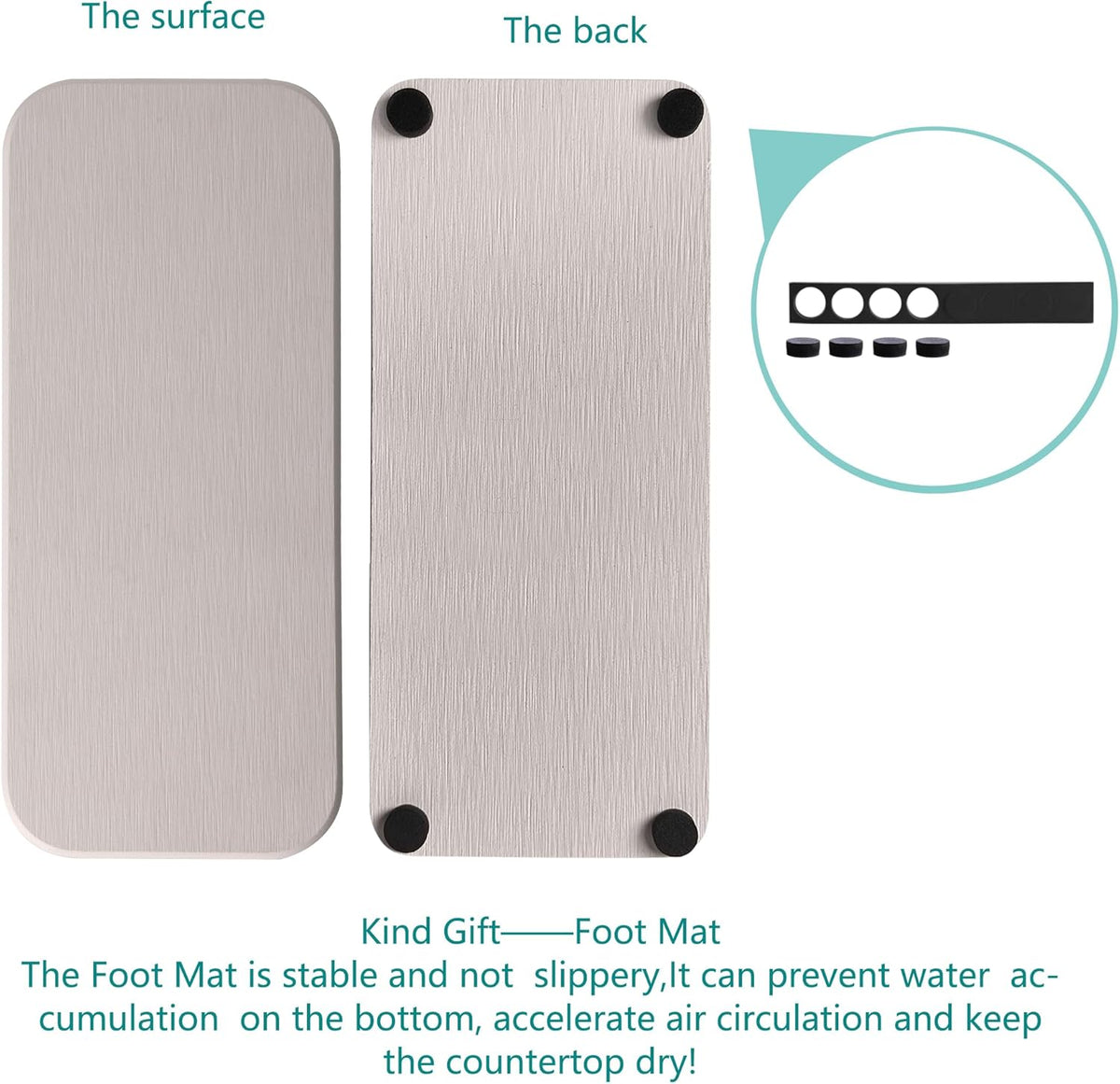 2 Pcs Water Absorbing Stone Trays, Kitchen/Bathroom Sink Soap Dish, Diatomite Tray Used for Hand