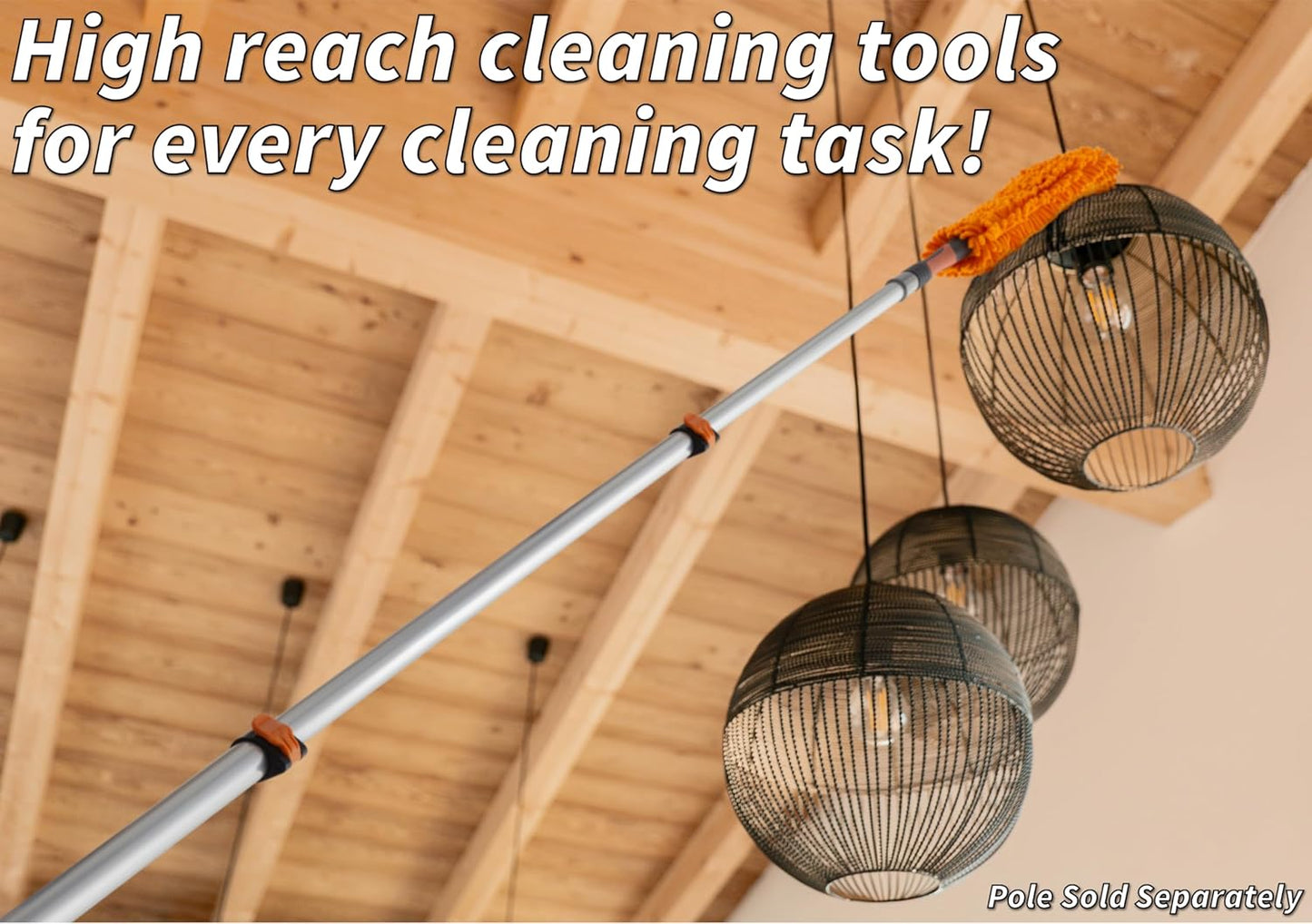 Flexible Ceiling Fan Cleaner Duster // Washable Fan Duster for High Ceiling // Fits All Extension