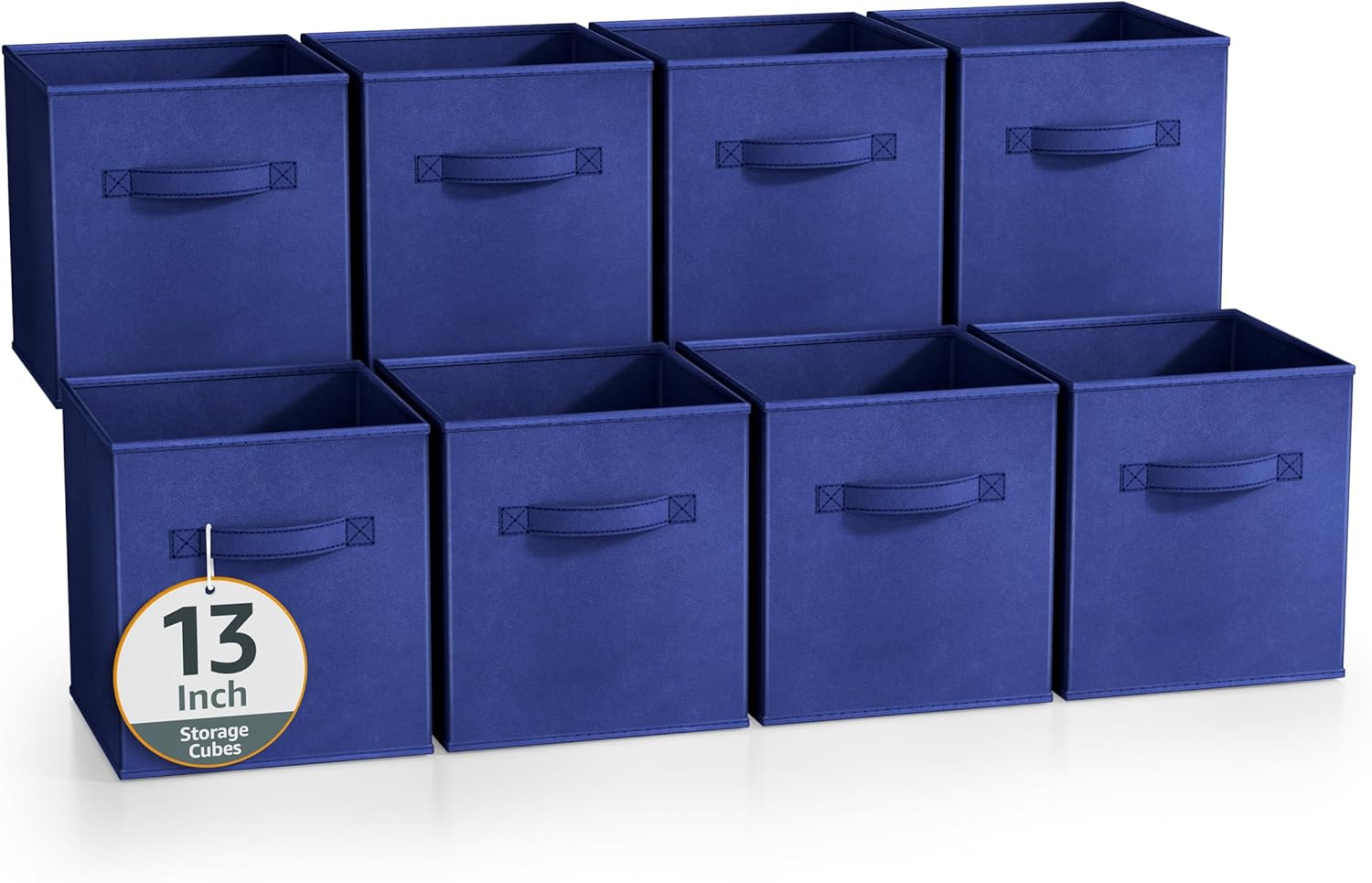 Sorbus 13 Inch Collapsible Fabric Storage Cubes - Sturdy Foldable Baskets with Handle - 8