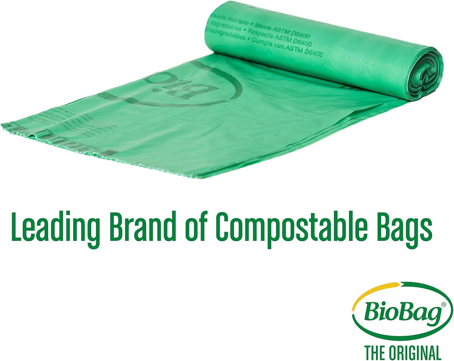 BioBag (USA) The Original Compostable Bag, 64 Gallon, 60 Count, 100% Certified Compostable Trash
