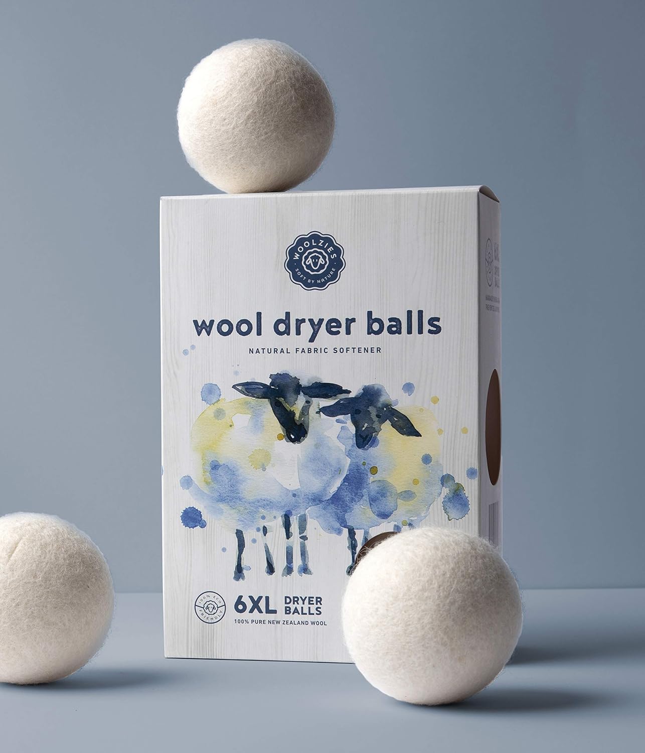 Woolzies Wool Dryer Balls Organic: Our Big Wool Spheres are the Best fabric softener | 6-Pack XL