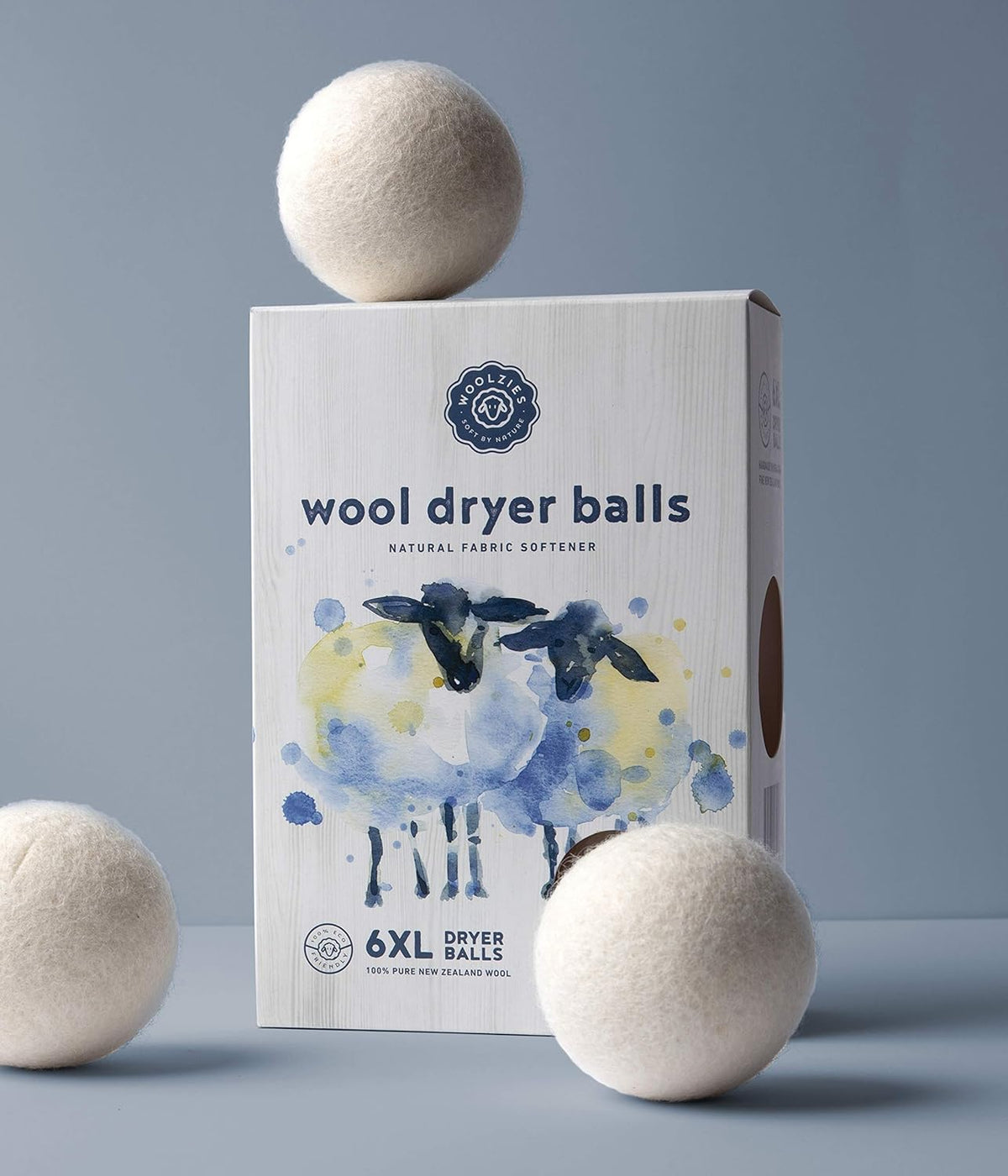 Woolzies Wool Dryer Balls Organic: Our Big Wool Spheres are the Best fabric softener | 6-Pack XL