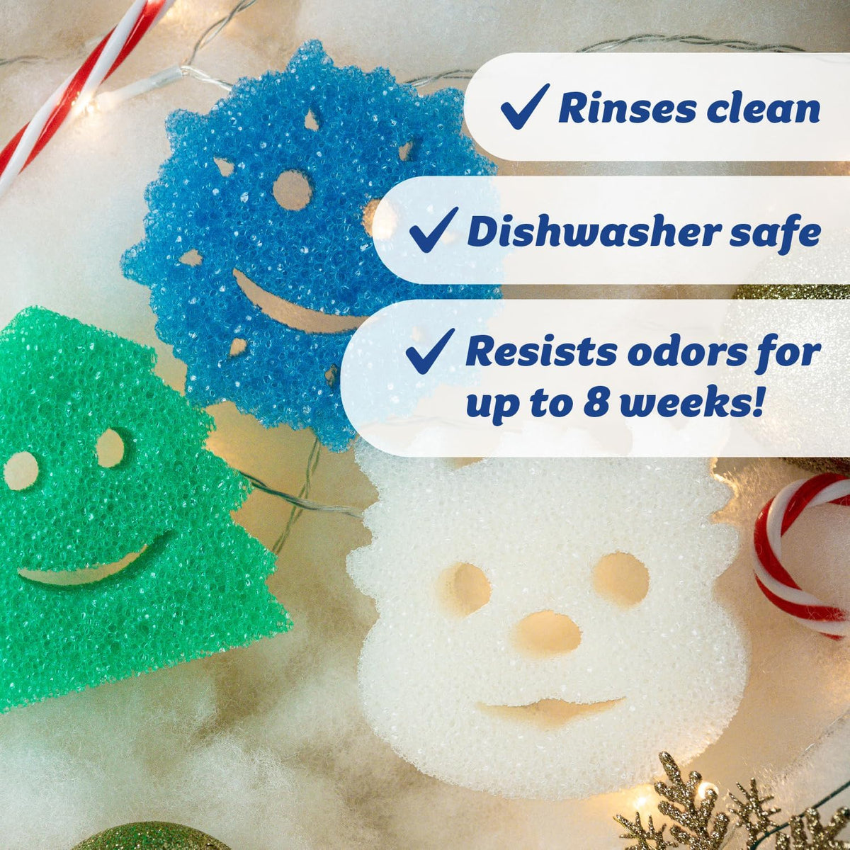 Scrub Daddy Scrub Mommy Holiday Christmas Tree Gift Box Set, Non-Scratch Christmas Cleaning Sponges