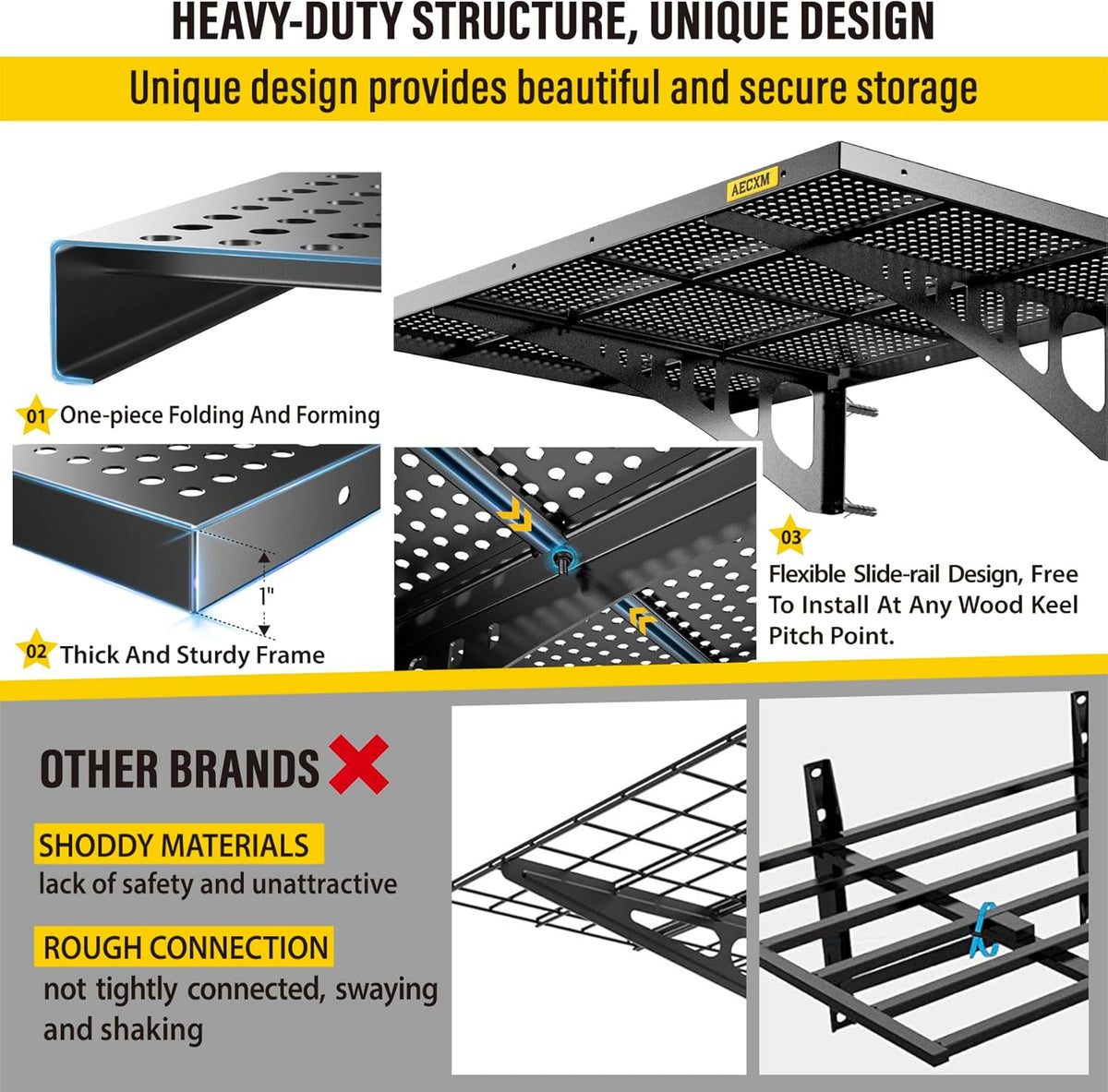 2-Pack 2x3ft Adjustable Garage Wall Shelving 560lbs Load Capacity Heavy Duty Wall Mounted Storage