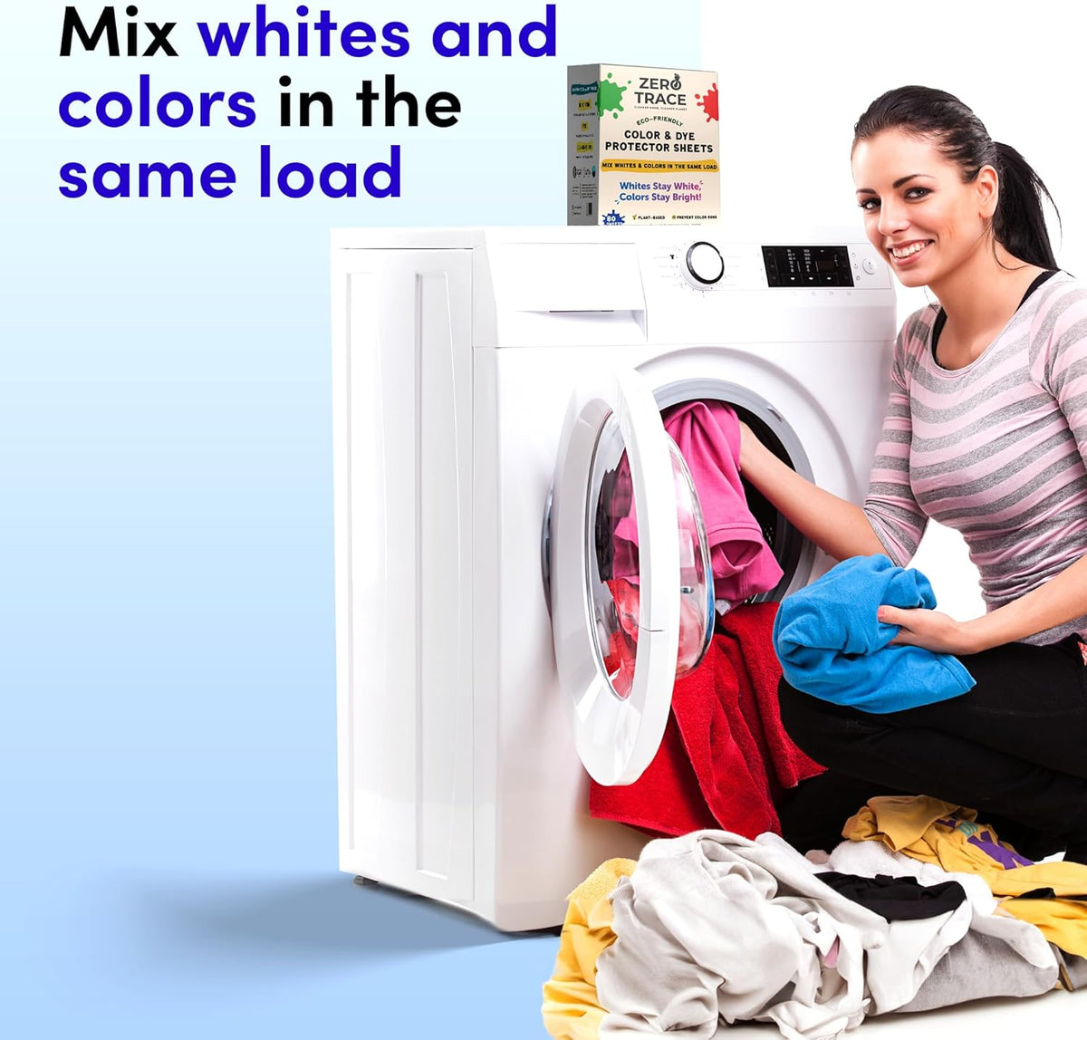 Zero Trace Color Catchers for Laundry - Protects Clothes with Laundry Color Dye Catcher Sheets and