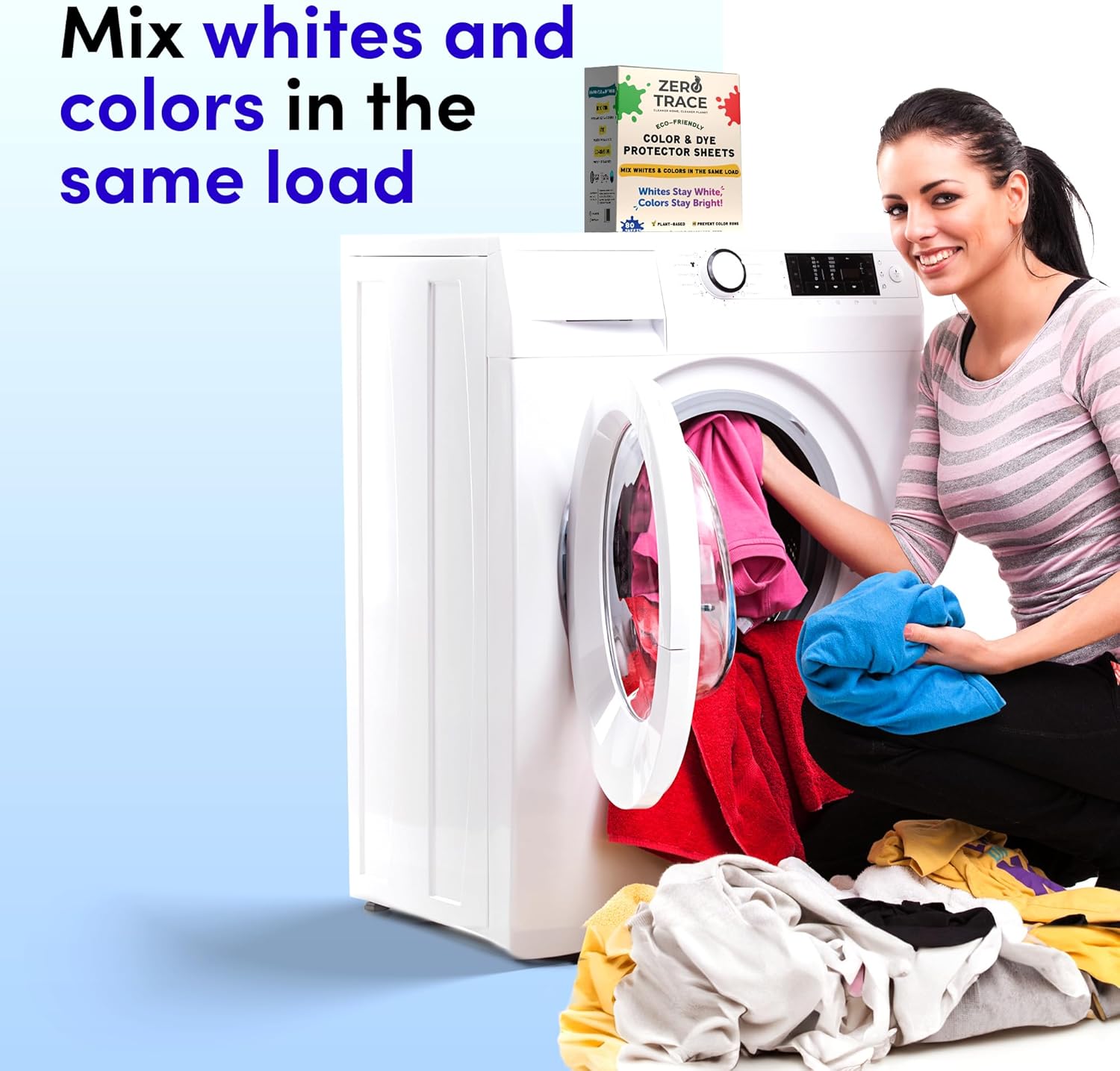 Zero Trace Color Catchers for Laundry - Protects Clothes with Laundry Color Dye Catcher Sheets and
