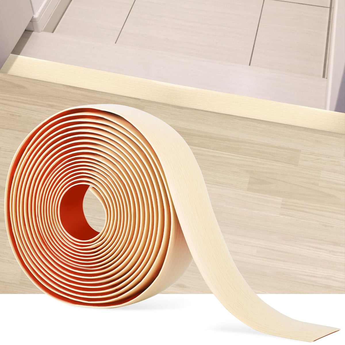 20Ft Floor Transition Strip Self Adhesive Vinyl Cover Floor Strip Flat Divider Transition Strip