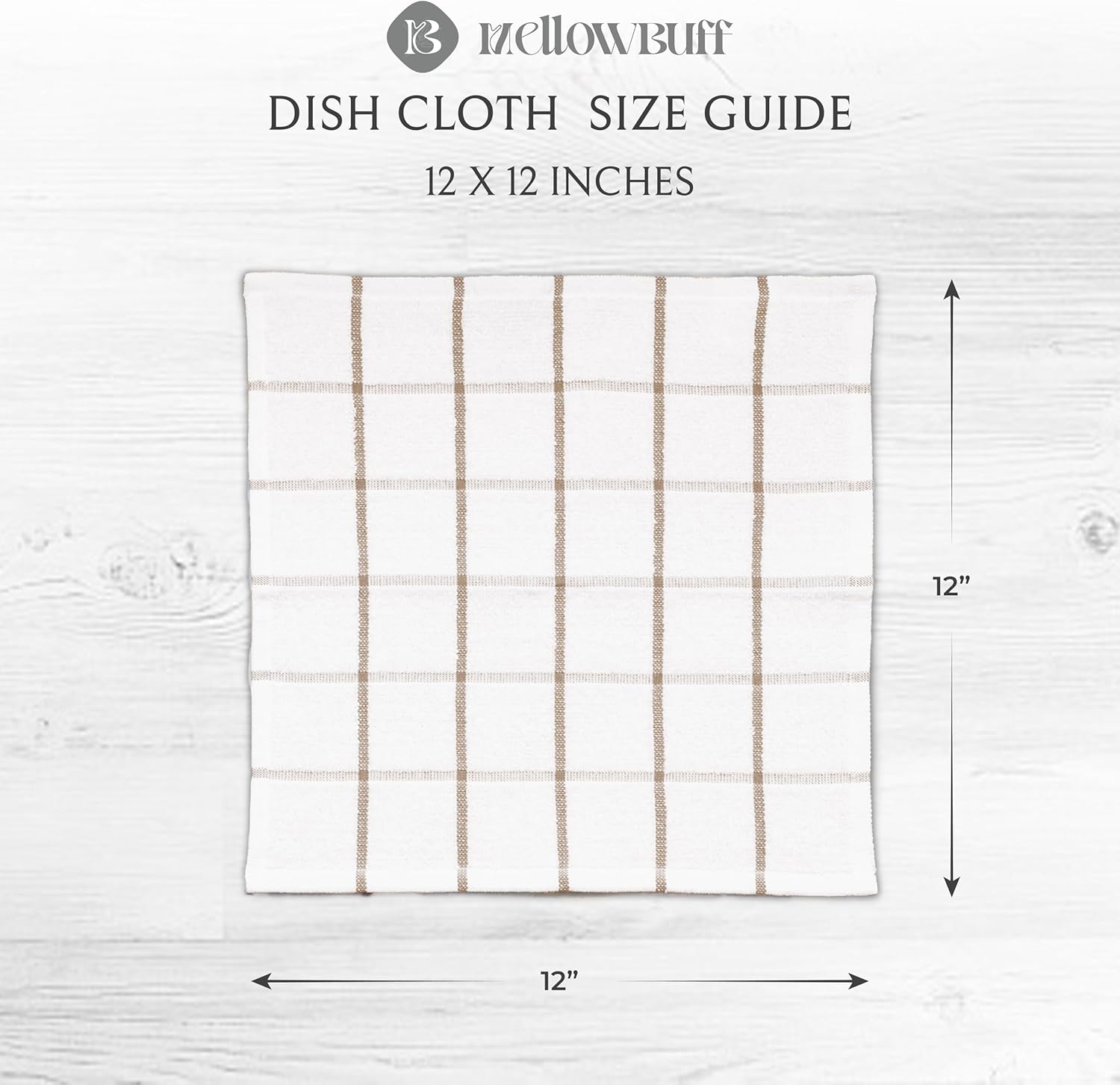 100% Cotton Terry Dish Cloth & Dish Towel, 6 Pack, Super Soft and Absorbent Kitchen Towels, Perfect