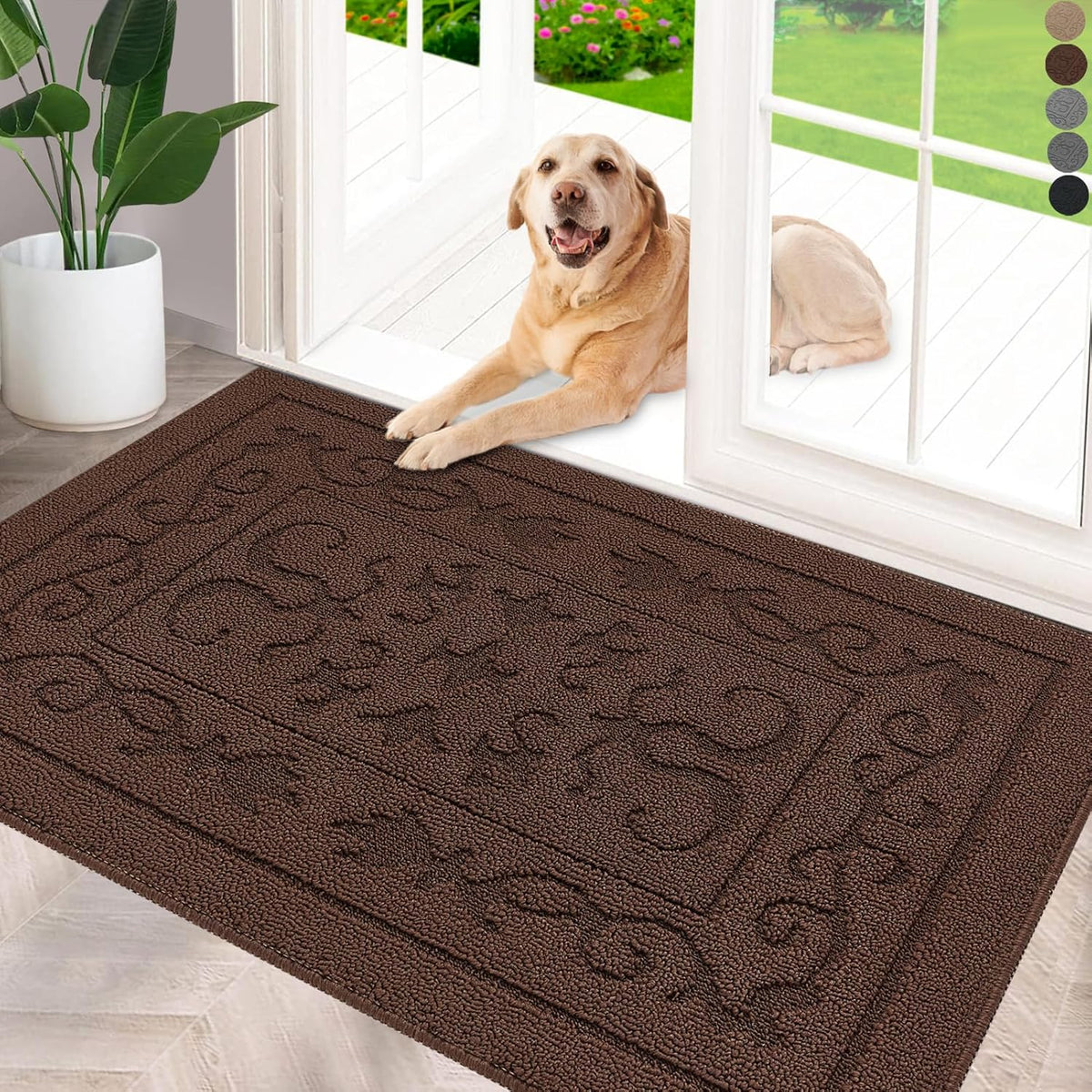 FONEYI Indoor Doormat, Front Back Door Mat 32"x40" Washable, Rubber Backing Non Slip Door Mats