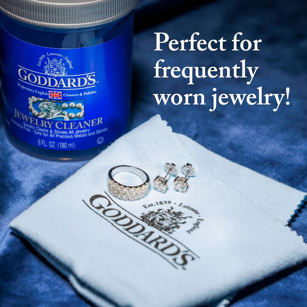 Goddard's Silver Polishing Cloth for Jewelry, Remove Tarnish on Plated or Sterling Silver, Gold