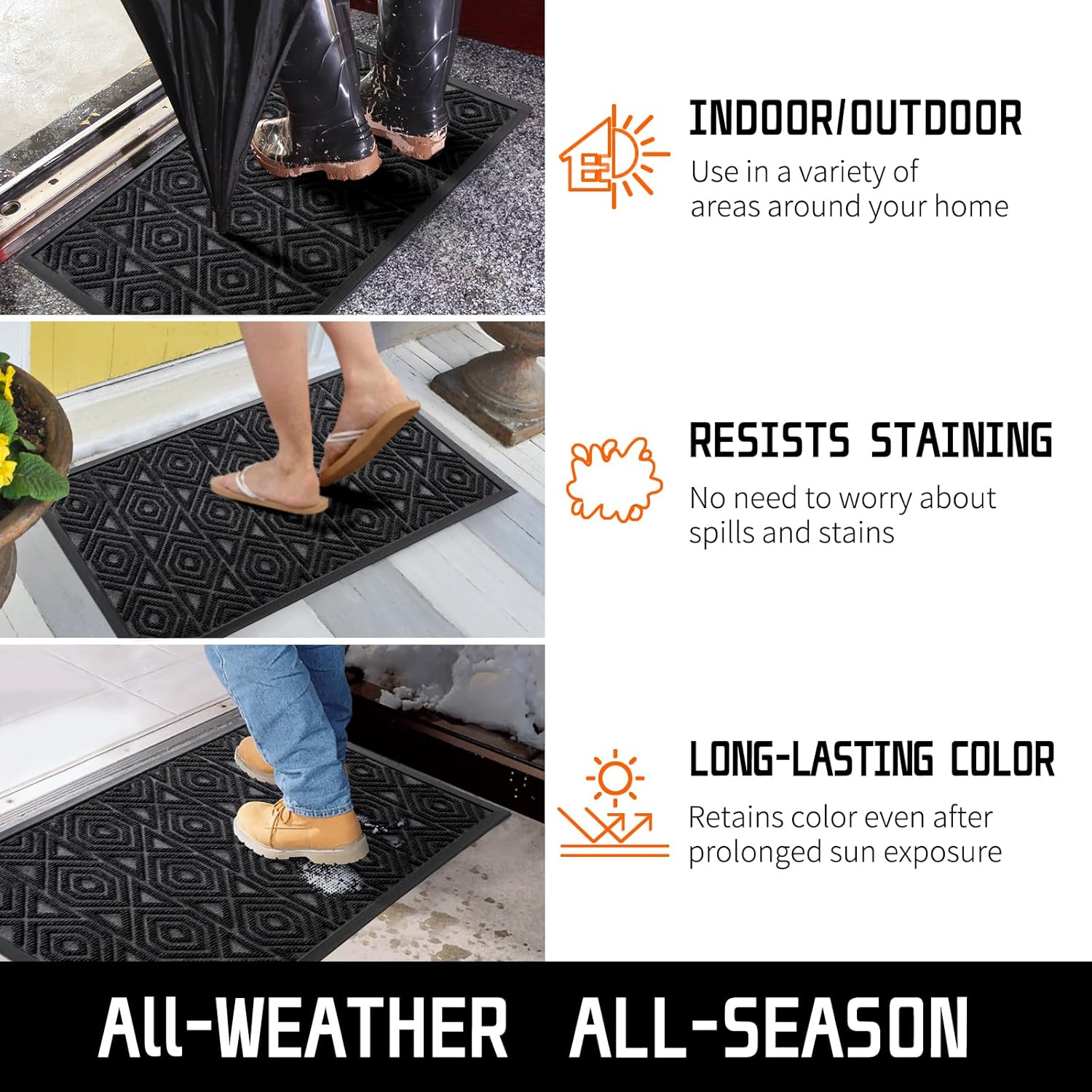 Yimobra Door Mat, Outdoor Indoor Entrance Welcome Mat, Heavy Entry Front Door Mat, Stain & Fade