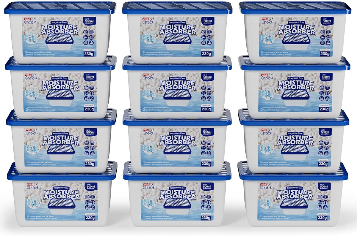 W&E Choice Moisture Absorbers, Portable Humidity Absorber Boxes for Your Bathroom, Closet & Car