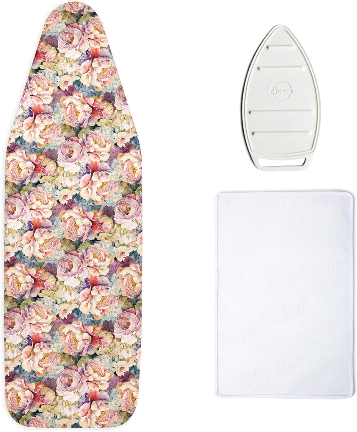 Encasa XO Ironing Board Cover and Pad 54"x15" - Free Silicone Iron Rest & Mesh Cloth - 4mm Felt
