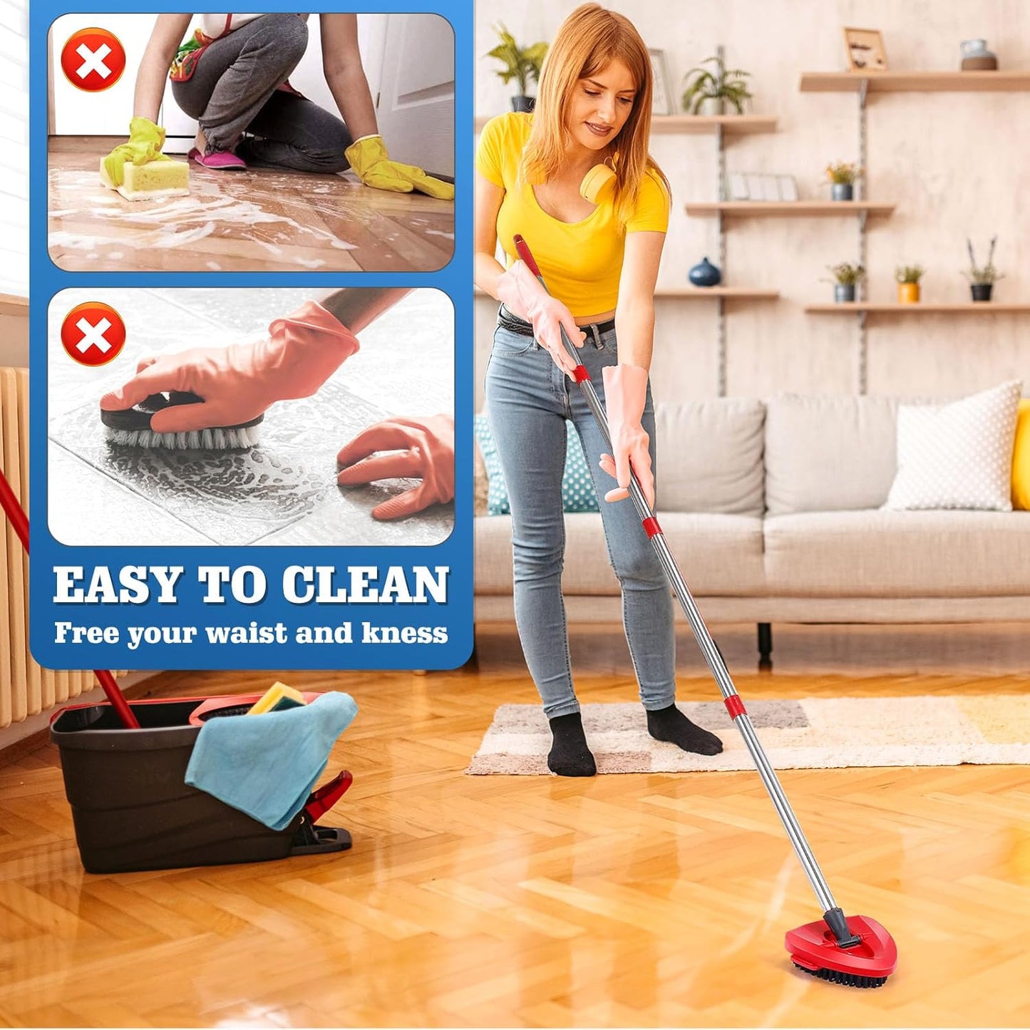 4 Pack Spin Mop Replacements Head Compatible for Oceda RinseClean 2-Tank System,Microfiber Spin Mop