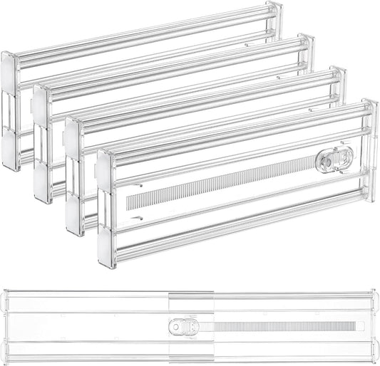 Vtopmart 4 Pack 4" Regular Upgrade Drawer Dividers for Clothes, 12.8"-22.3" Expandable Dresser