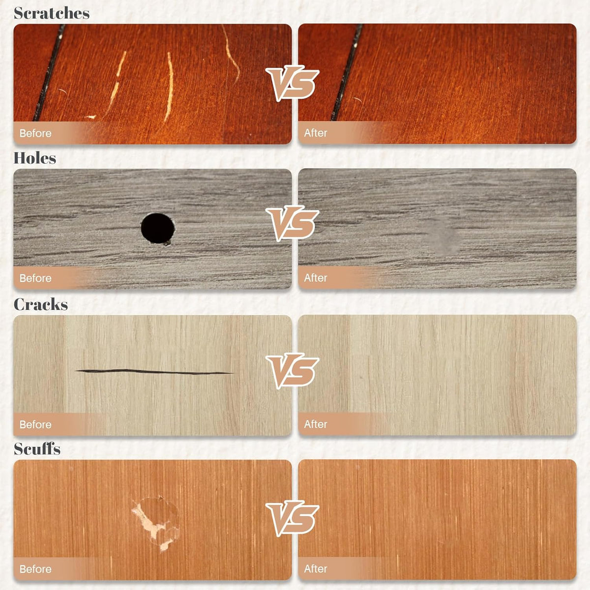 Wood Filler Sticks, 12 Colors Wood Wax Crayons Furniture Markers Touch Up for Repair Any Furniture