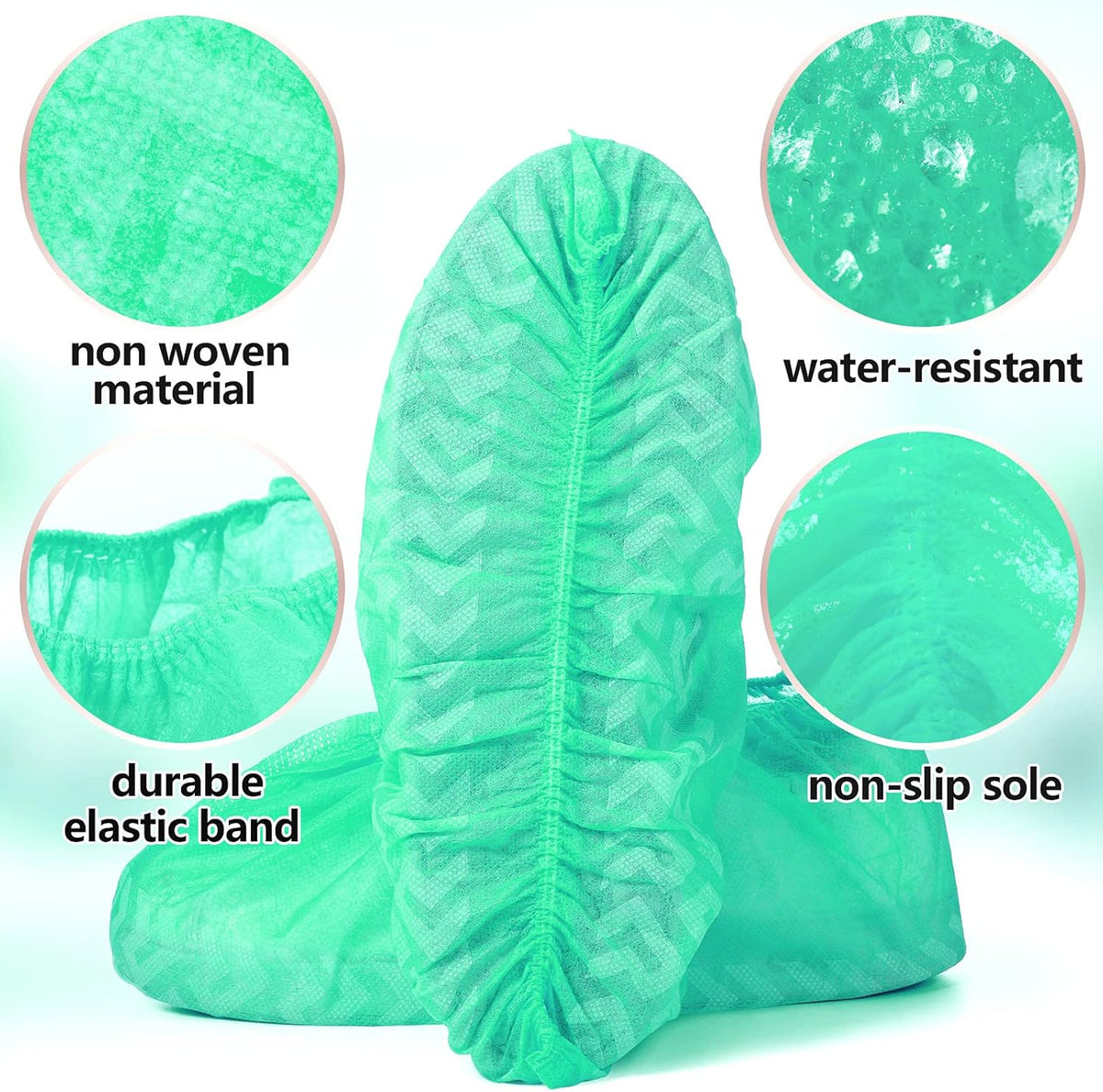 Zhanmai 300 Pack Disposable Shoe Covers Non Slip Disposable Large Foot Booties Shoe Covers for