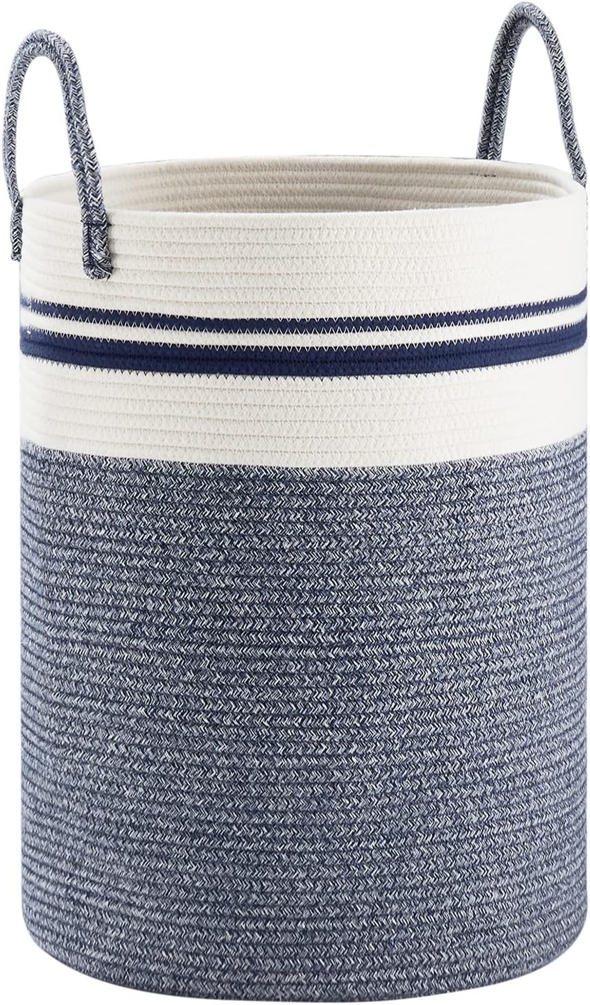 Woven Rope Laundry Hamper Basket by YOUDENOVA, 58L Tall Luandry Basket, Baby Nursery Hamper for