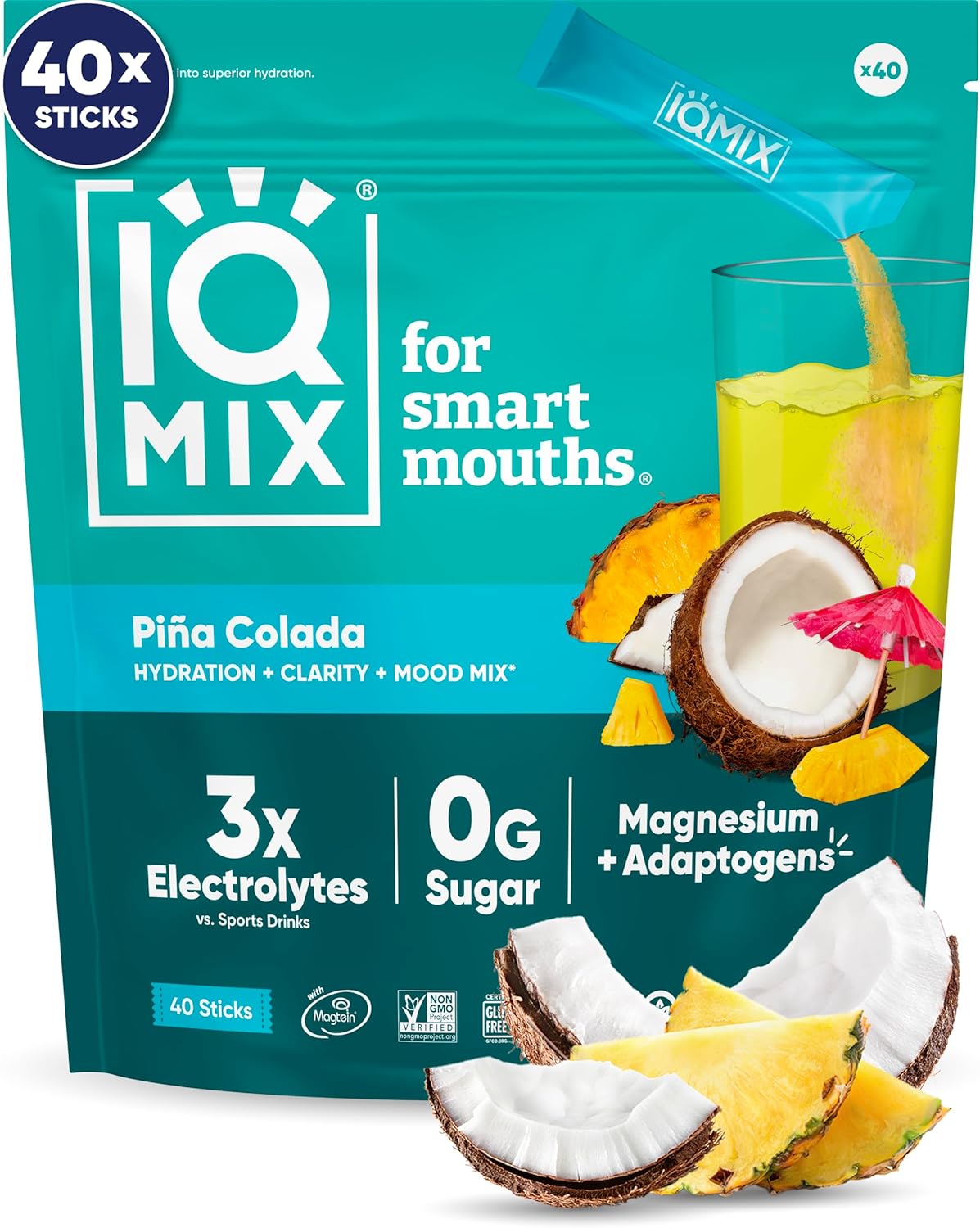 IQMIX Hydration Electrolyte Powder – 4-in-1 Formula for Hydration, Mental Clarity, Mood and