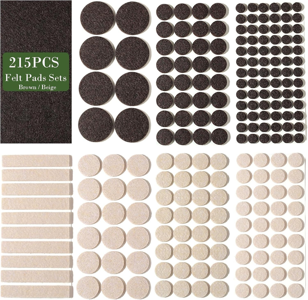 Fursafe&Q Felt Furniture Pads, Furniture Felt Pads for Hardwood Floors -Self Adhesive Chair Leg